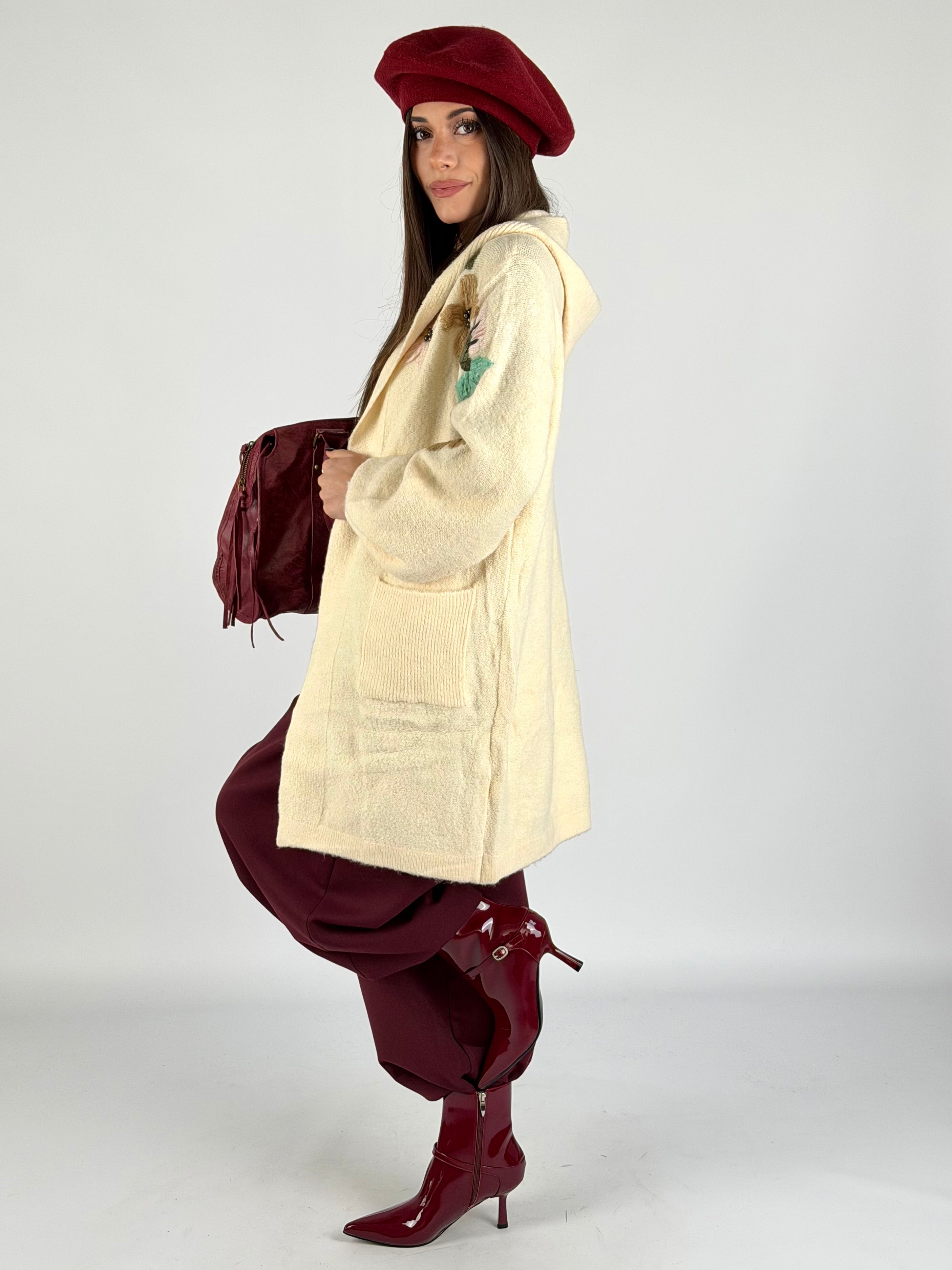 Cardigan Flora beige