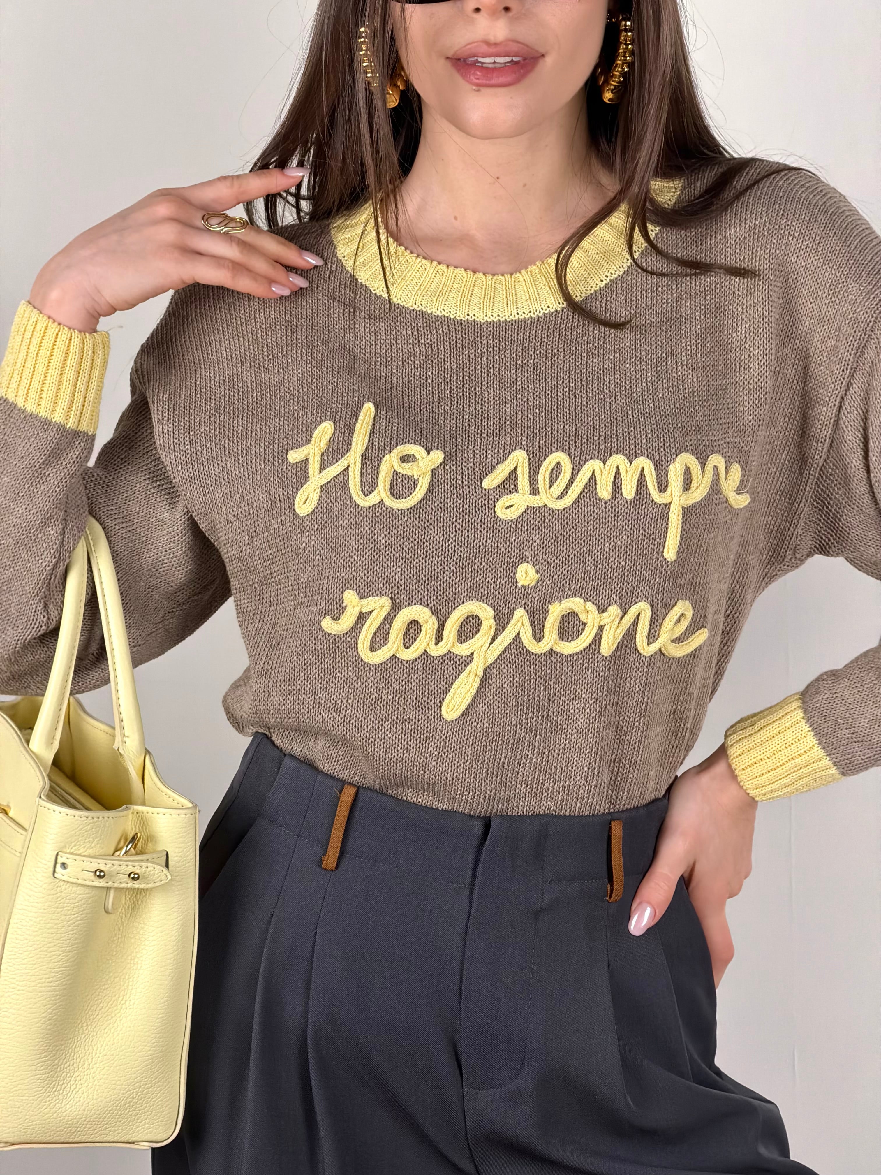Maglia “ho sempre ragione” base moro/gialla