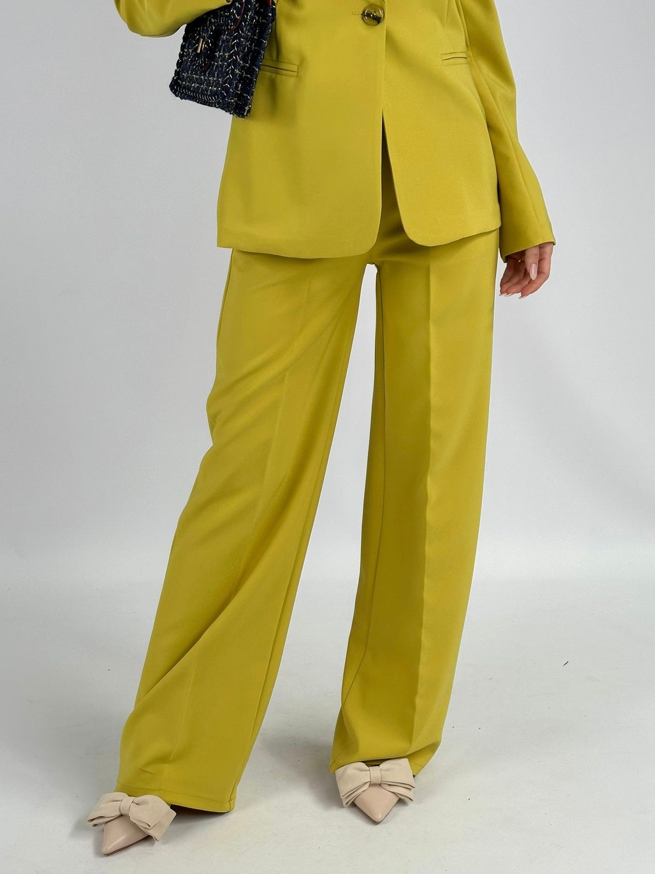 Completo elodie palazzo verde acido