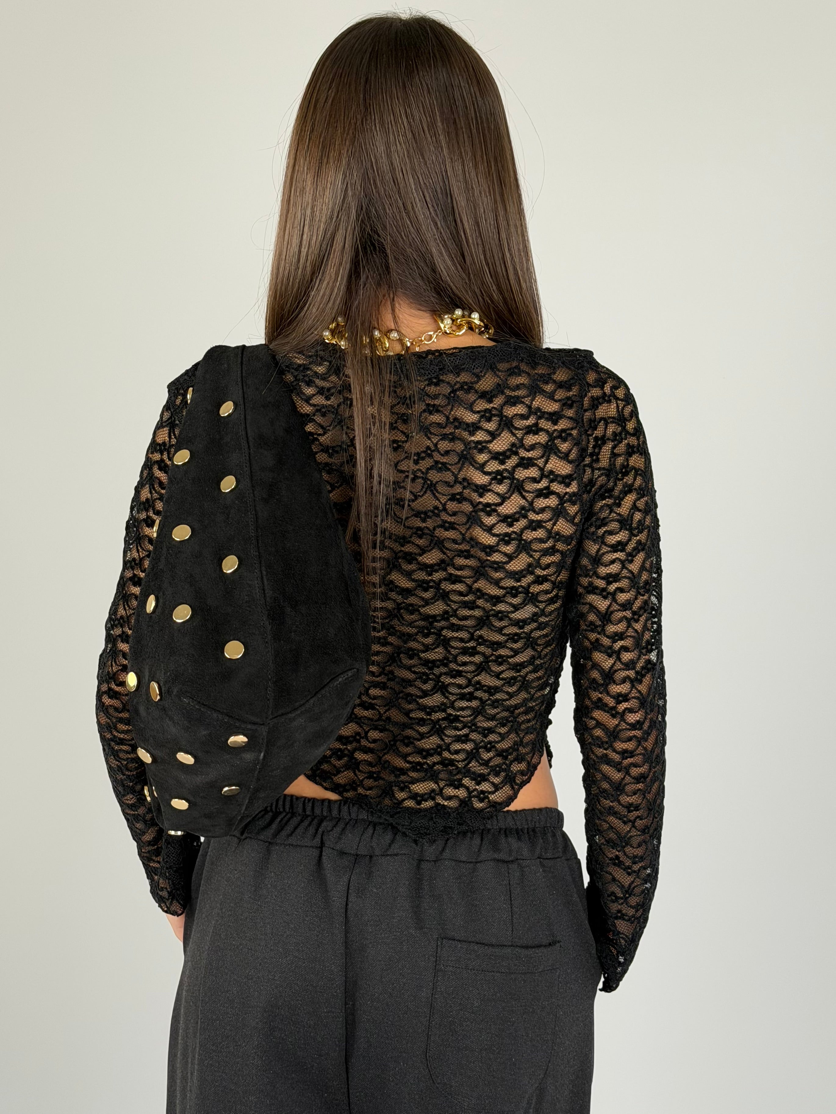 Maglia Marta pizzo nera