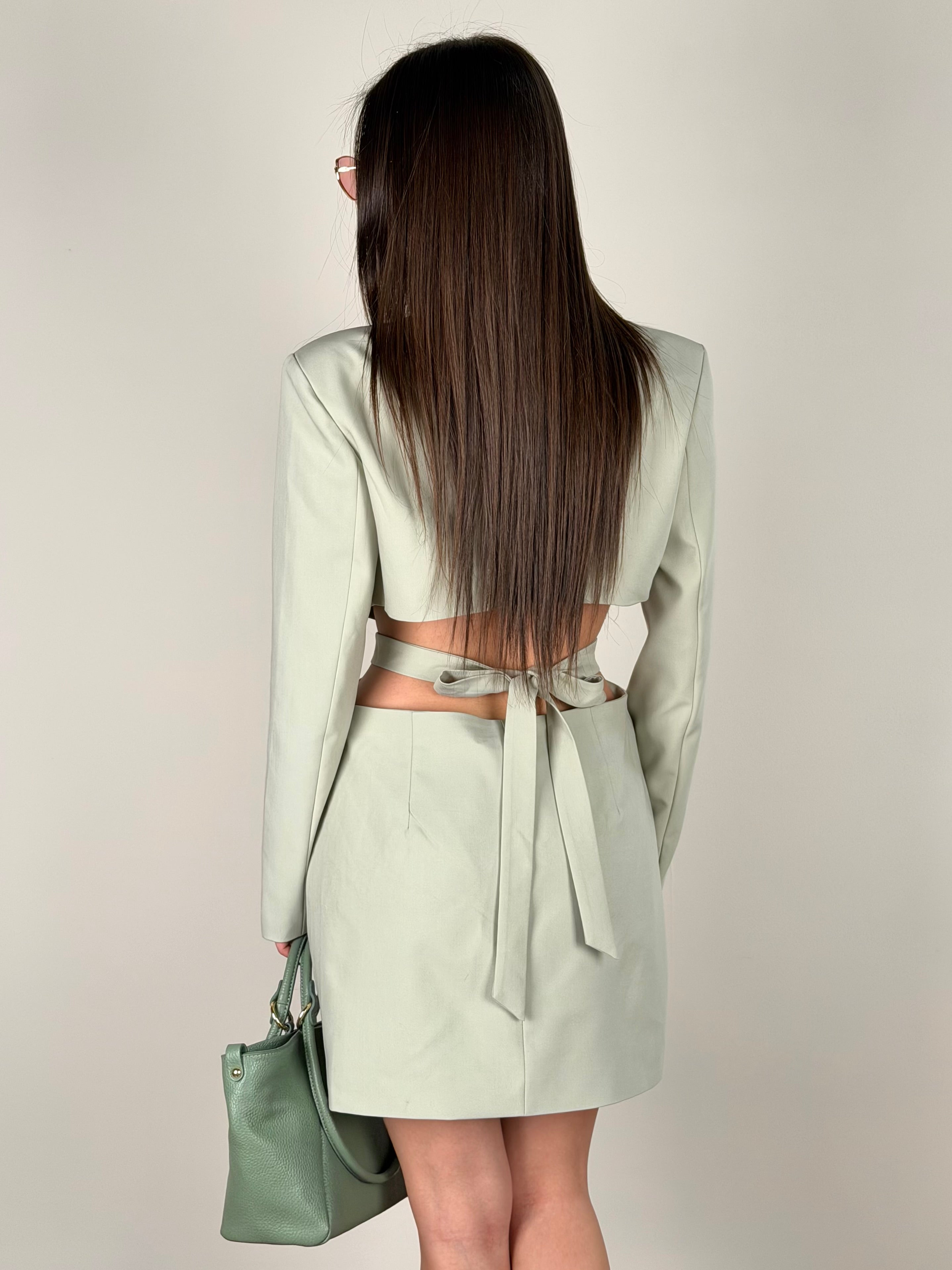 Abito glamour verde salvia