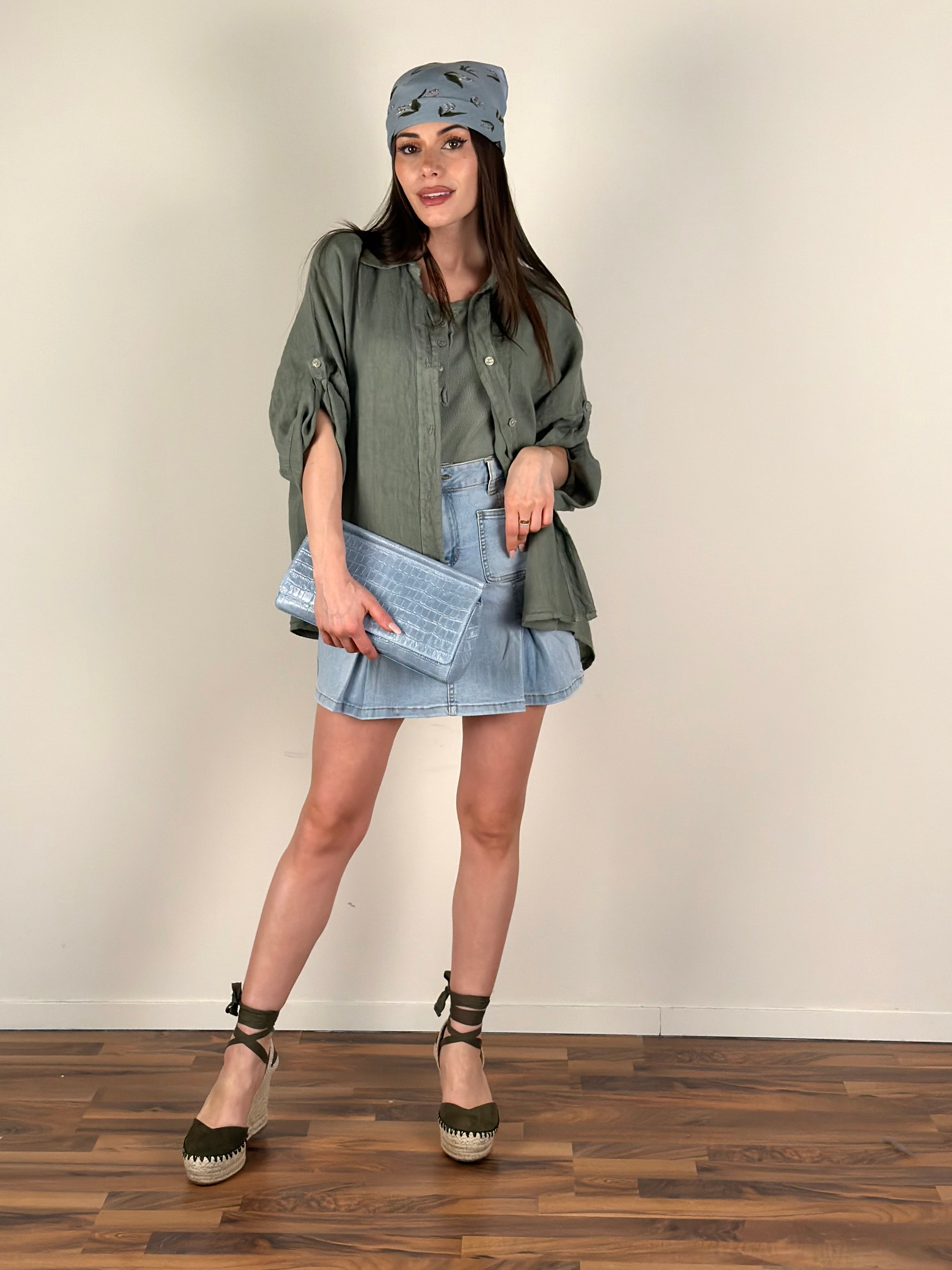 Camicia Sandy Puro Lino verde