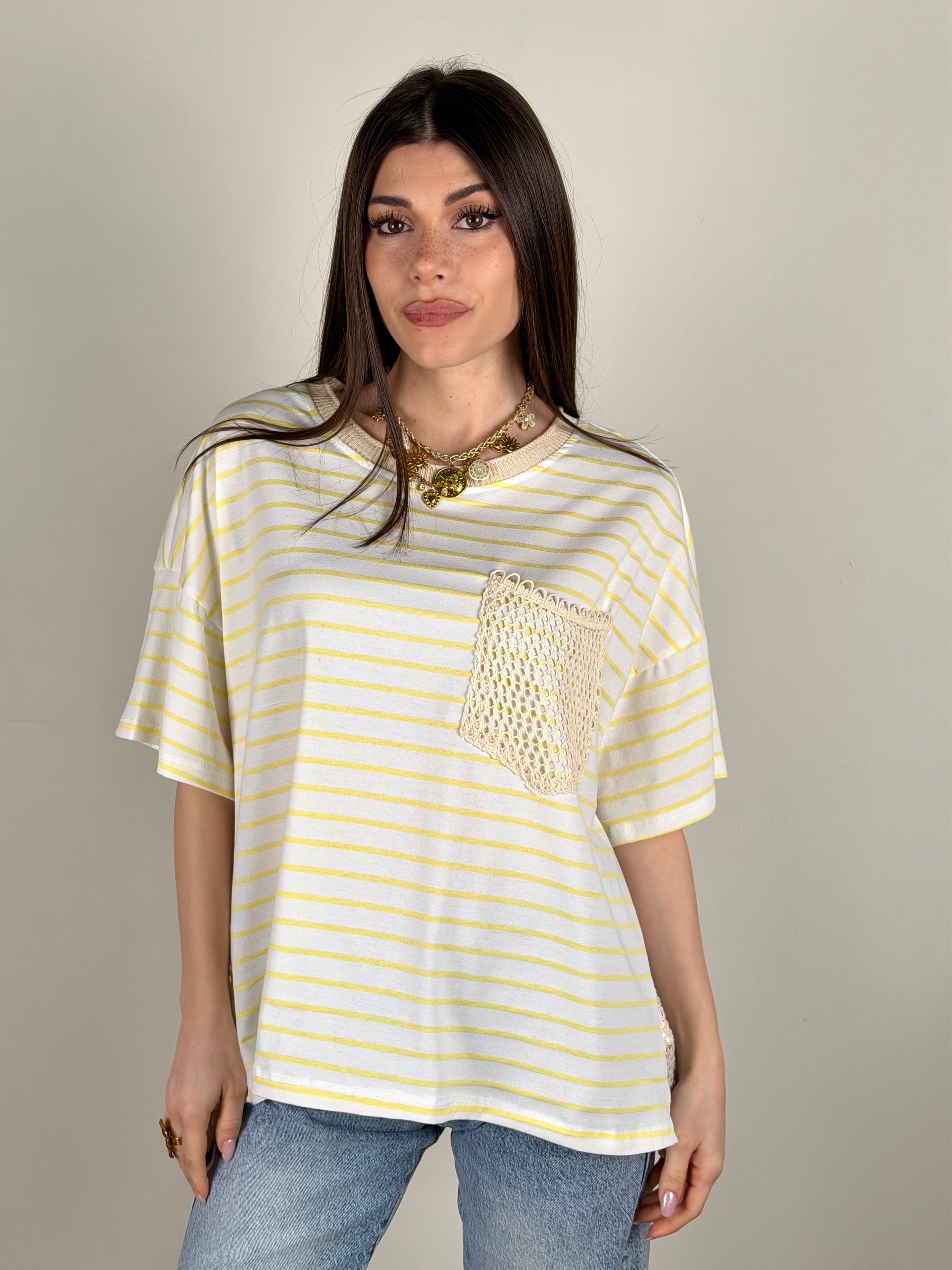 T-shirt rete gialla