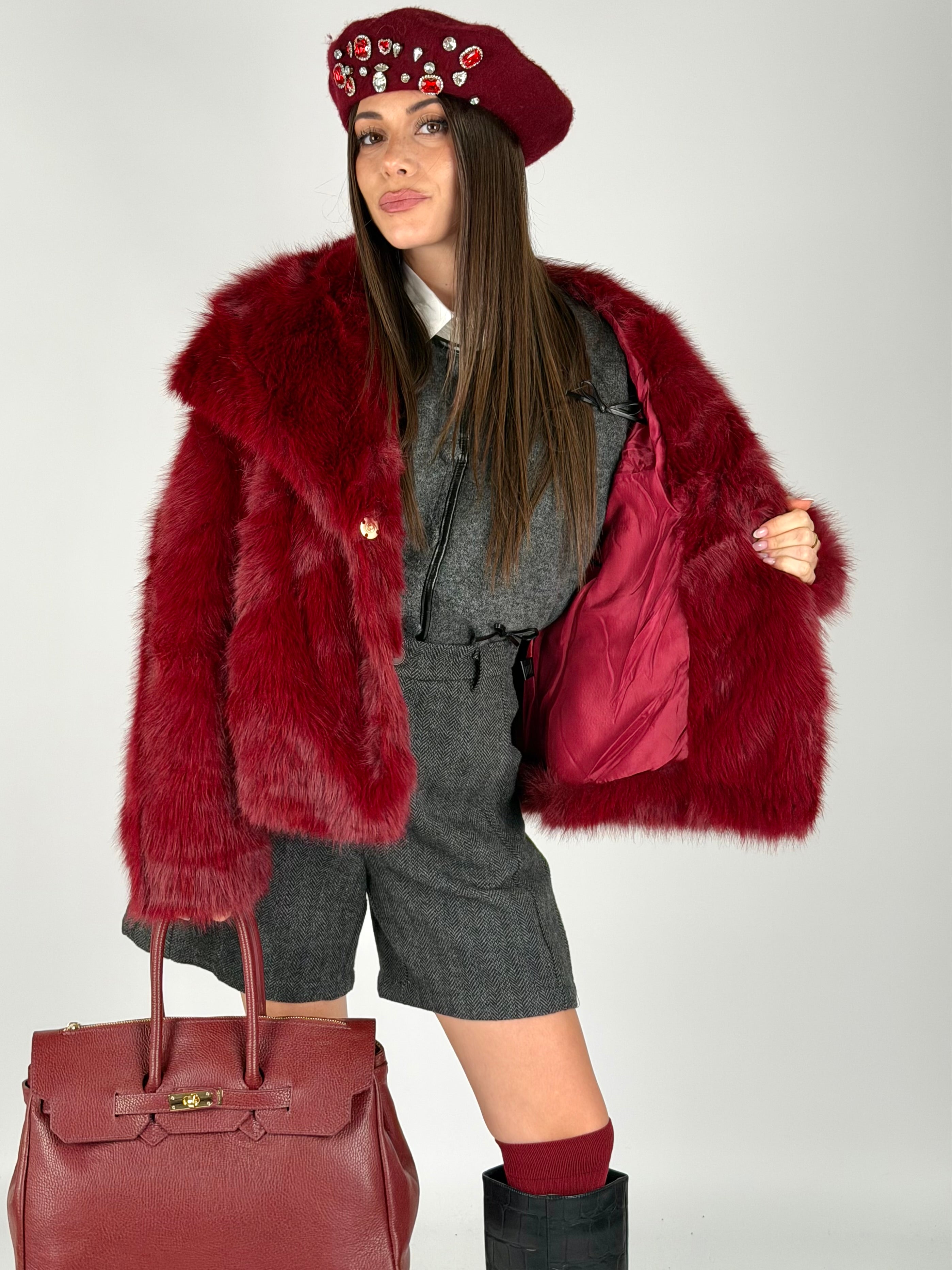 Pelliccia Soleil bordeaux