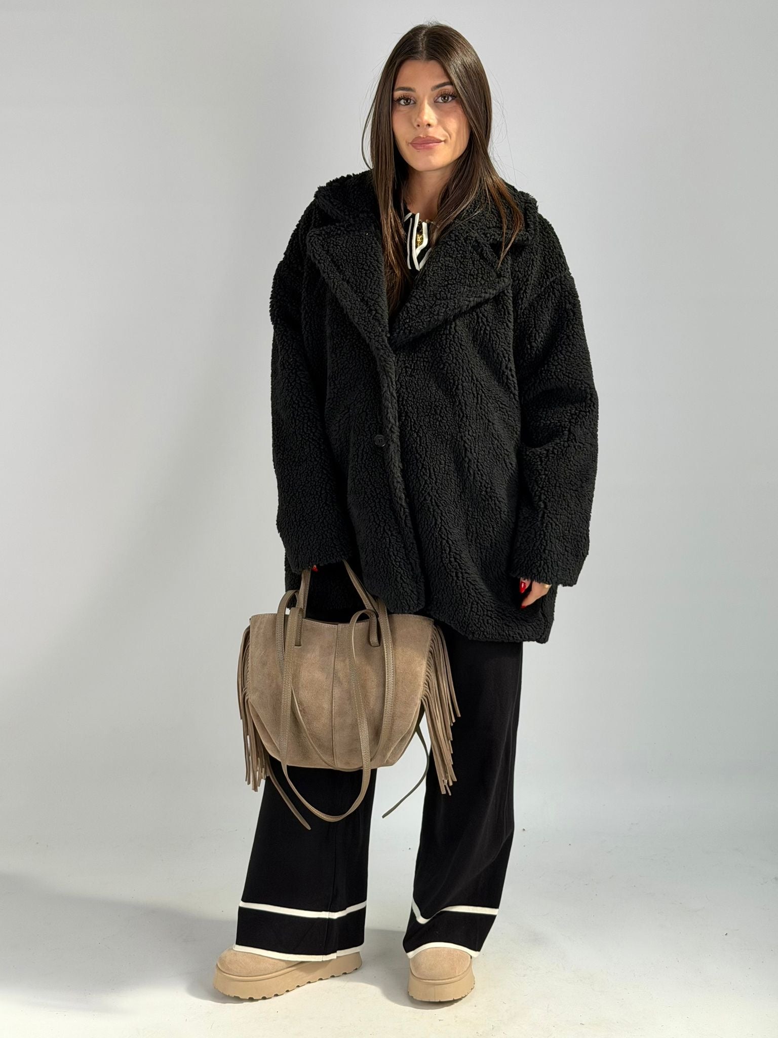 Teddy 3/4 Moira nero