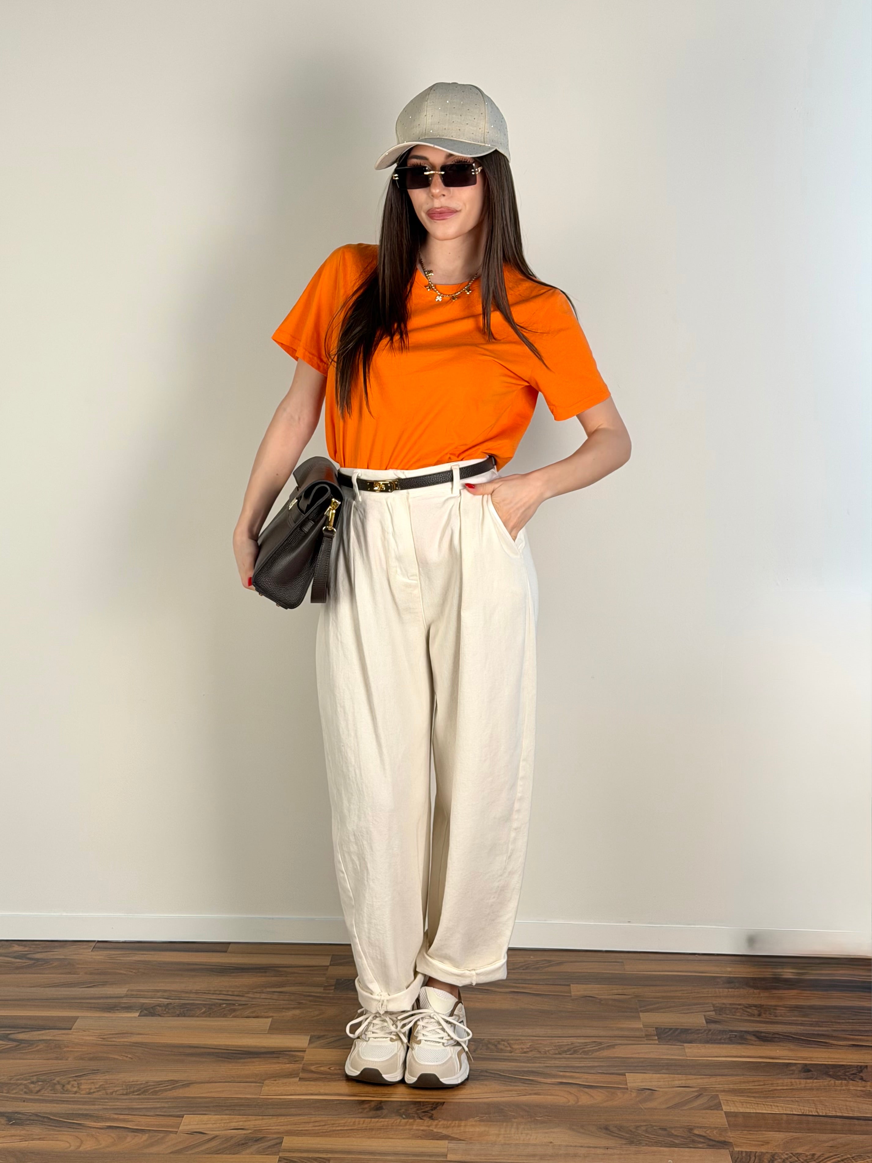 T-shirt monocolore arancione