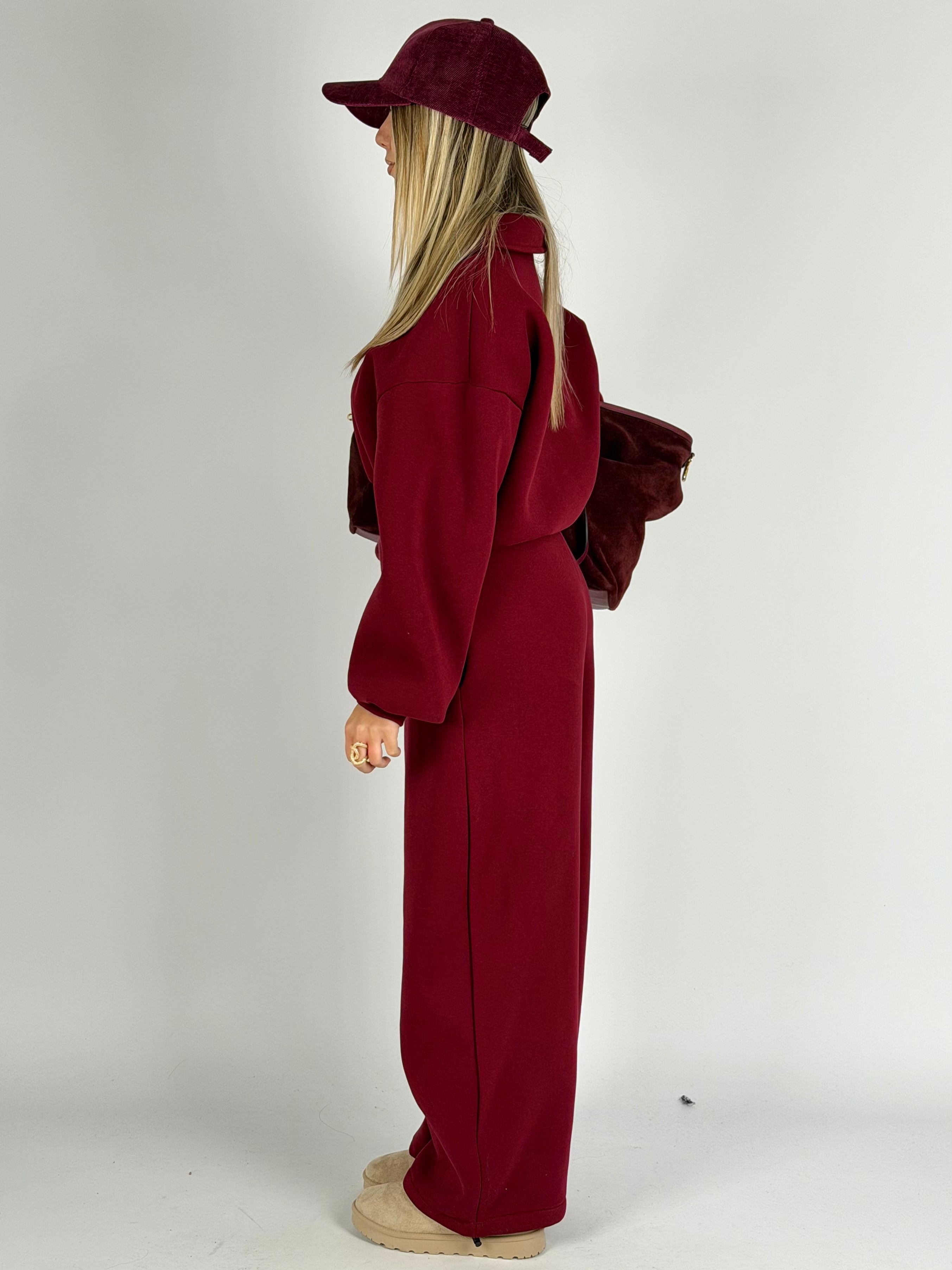 Pantalone tuta sportiva Diva bordeaux