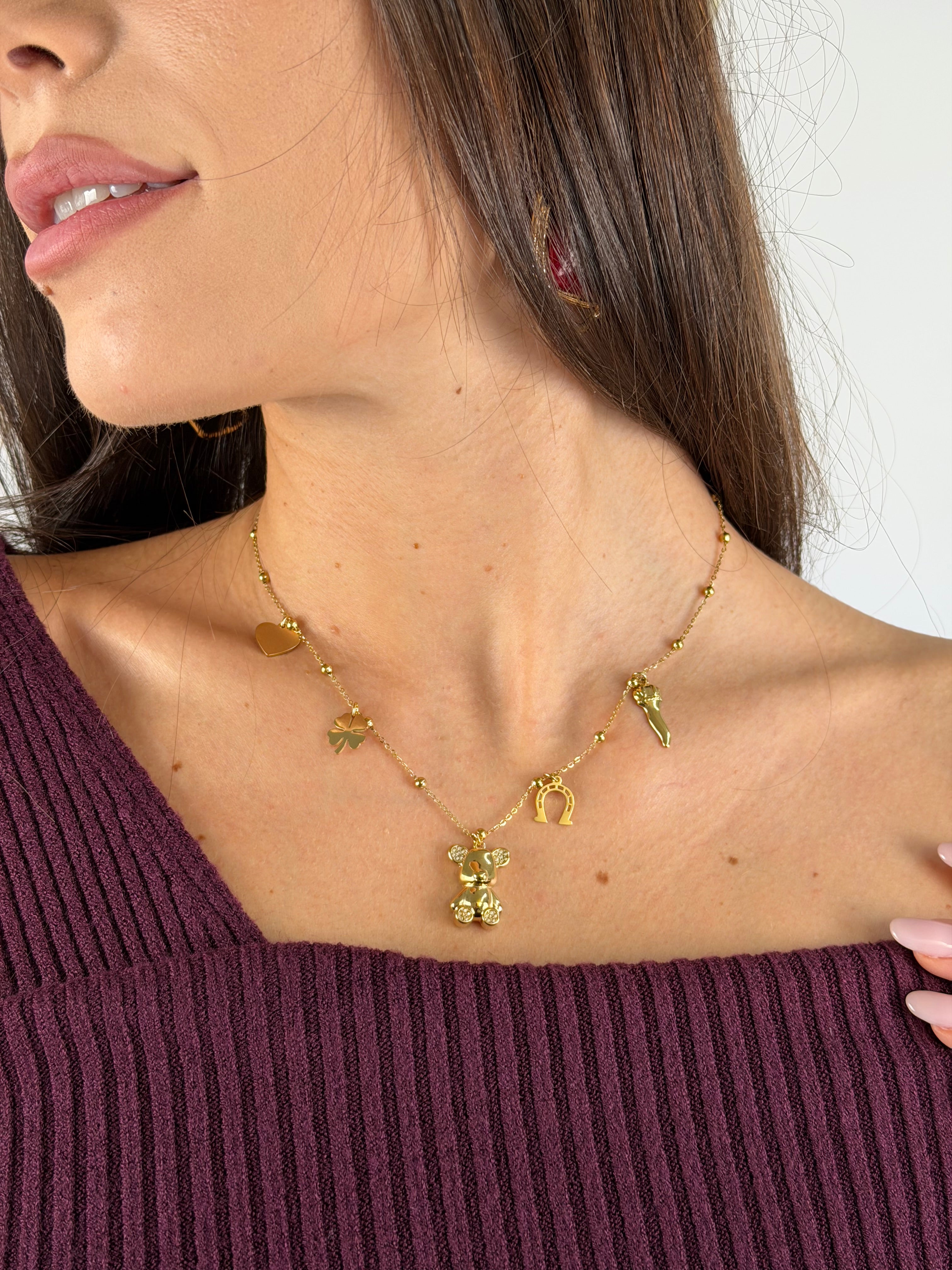 Collana teddy bear - 2 colori