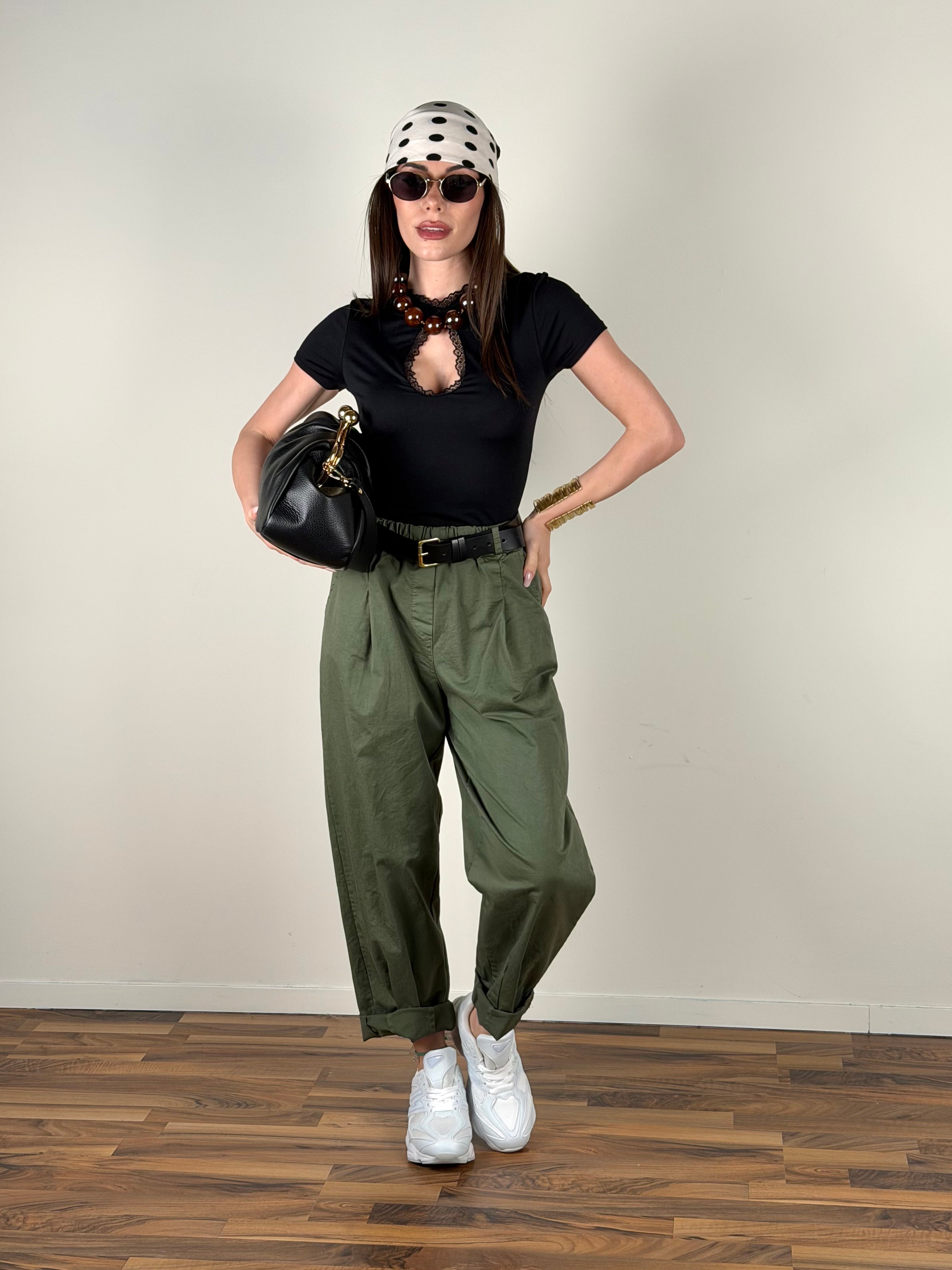 Pantalone Carmen verde militare