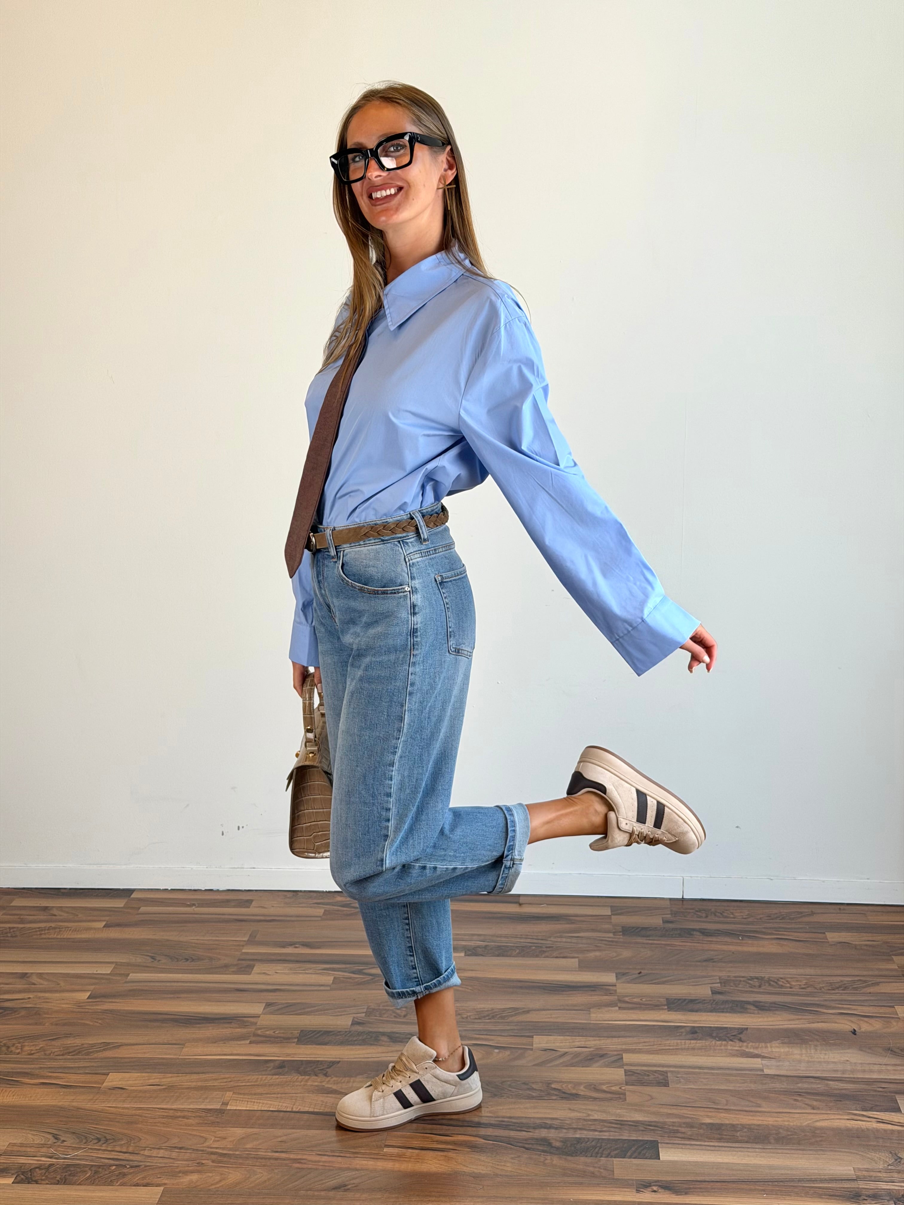Camicia Back to school celeste