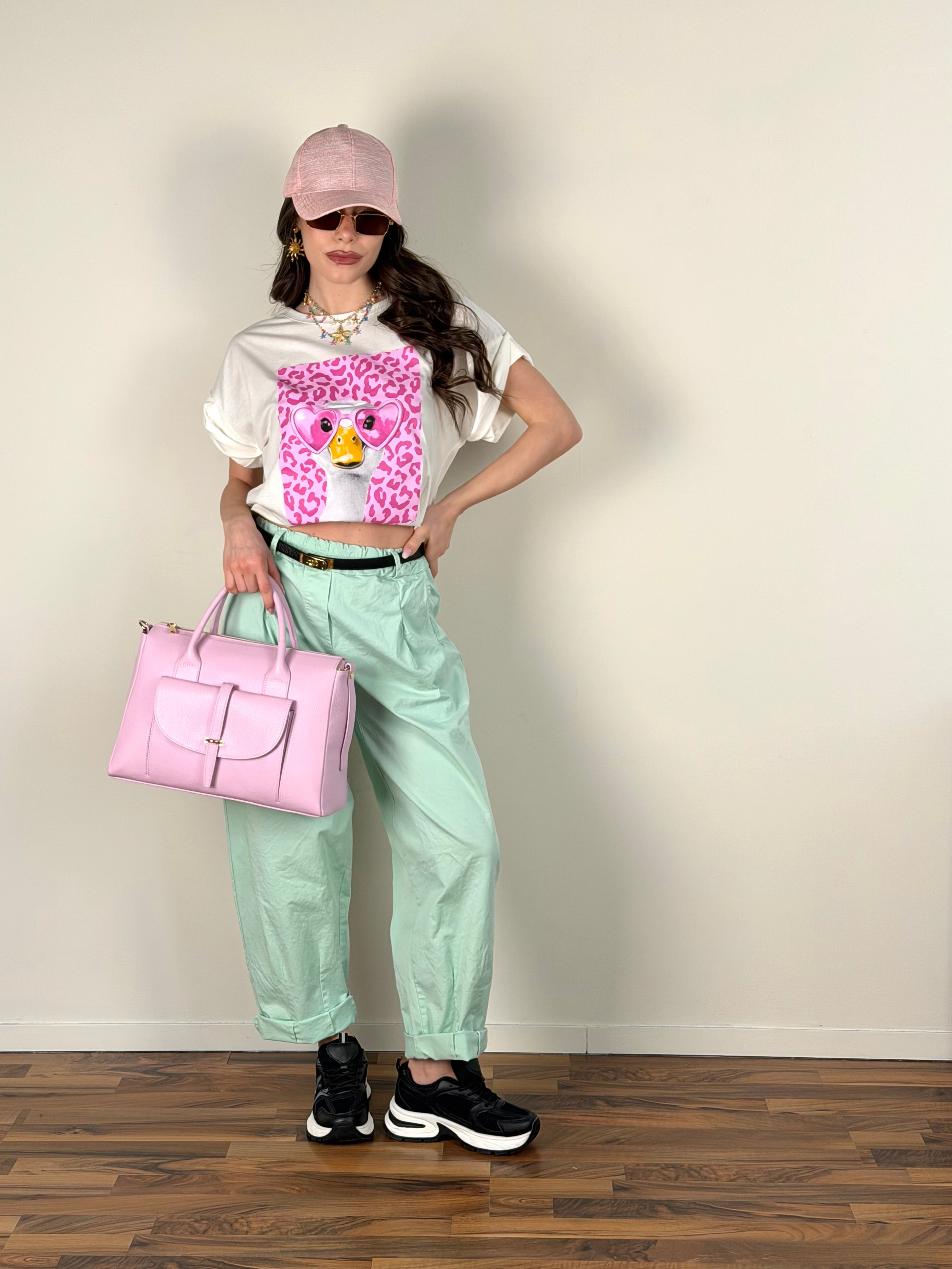 Pantalone Carmen verde acqua