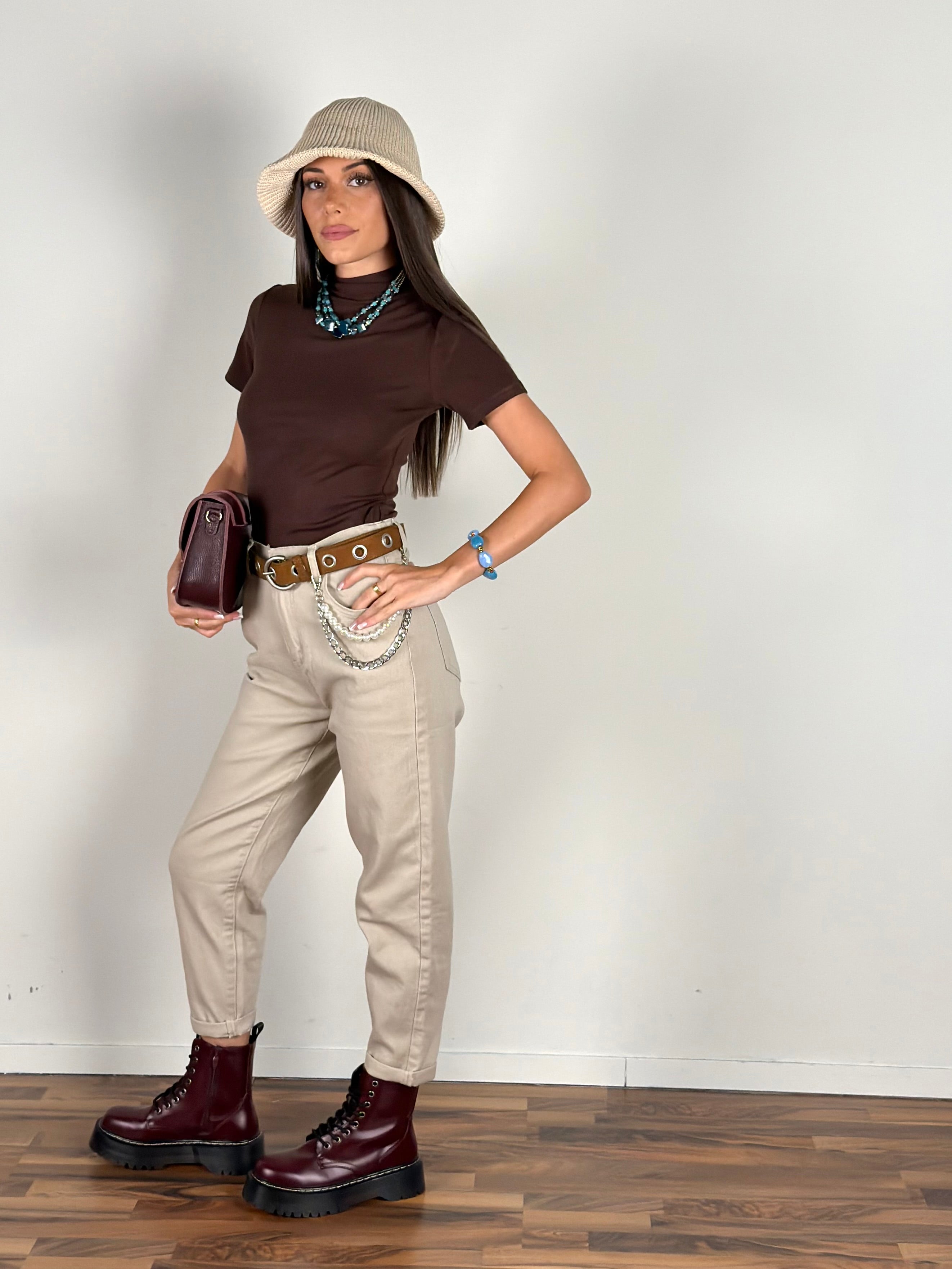 Jeans catena perla beige