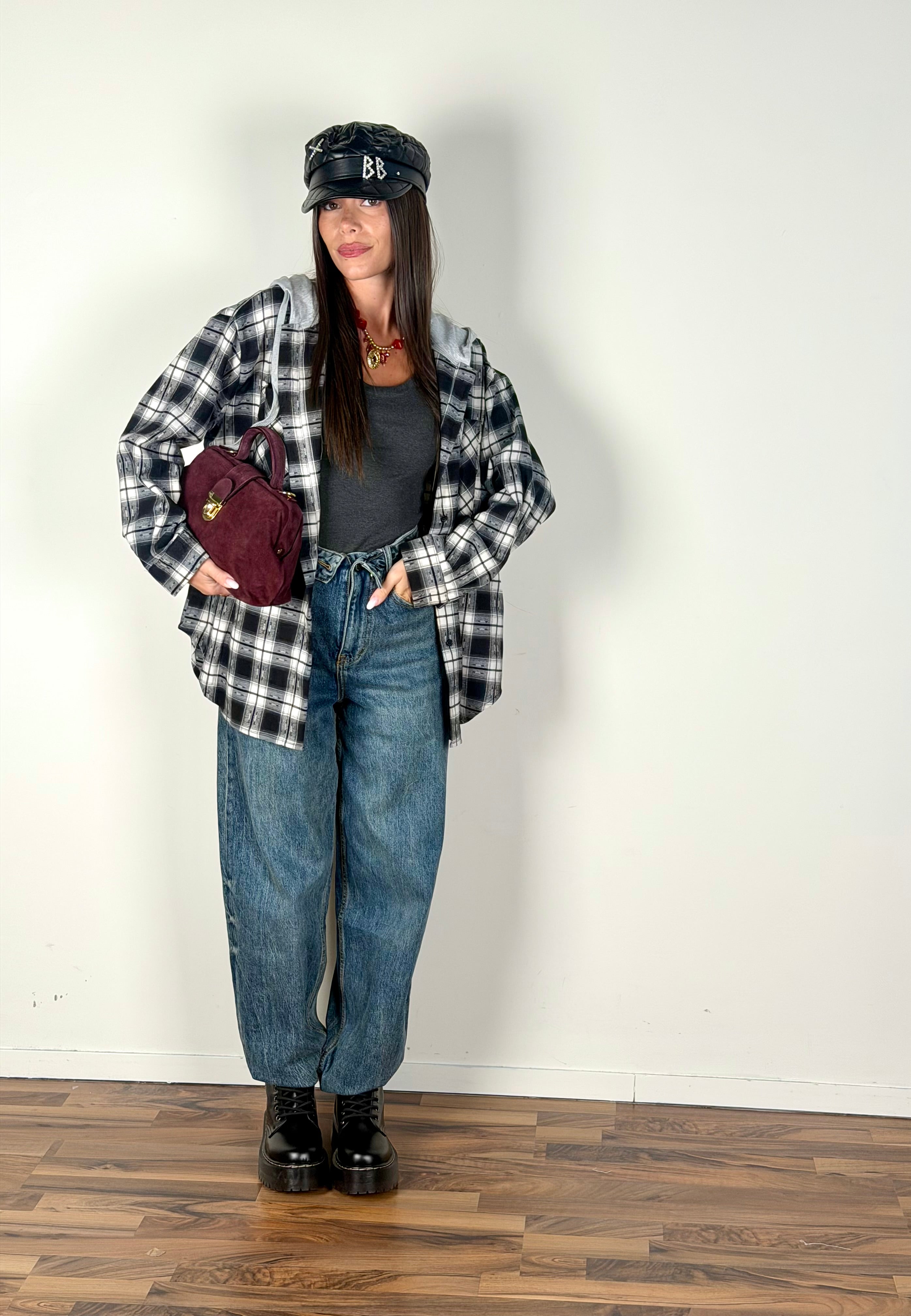 Camicia Check Street nero