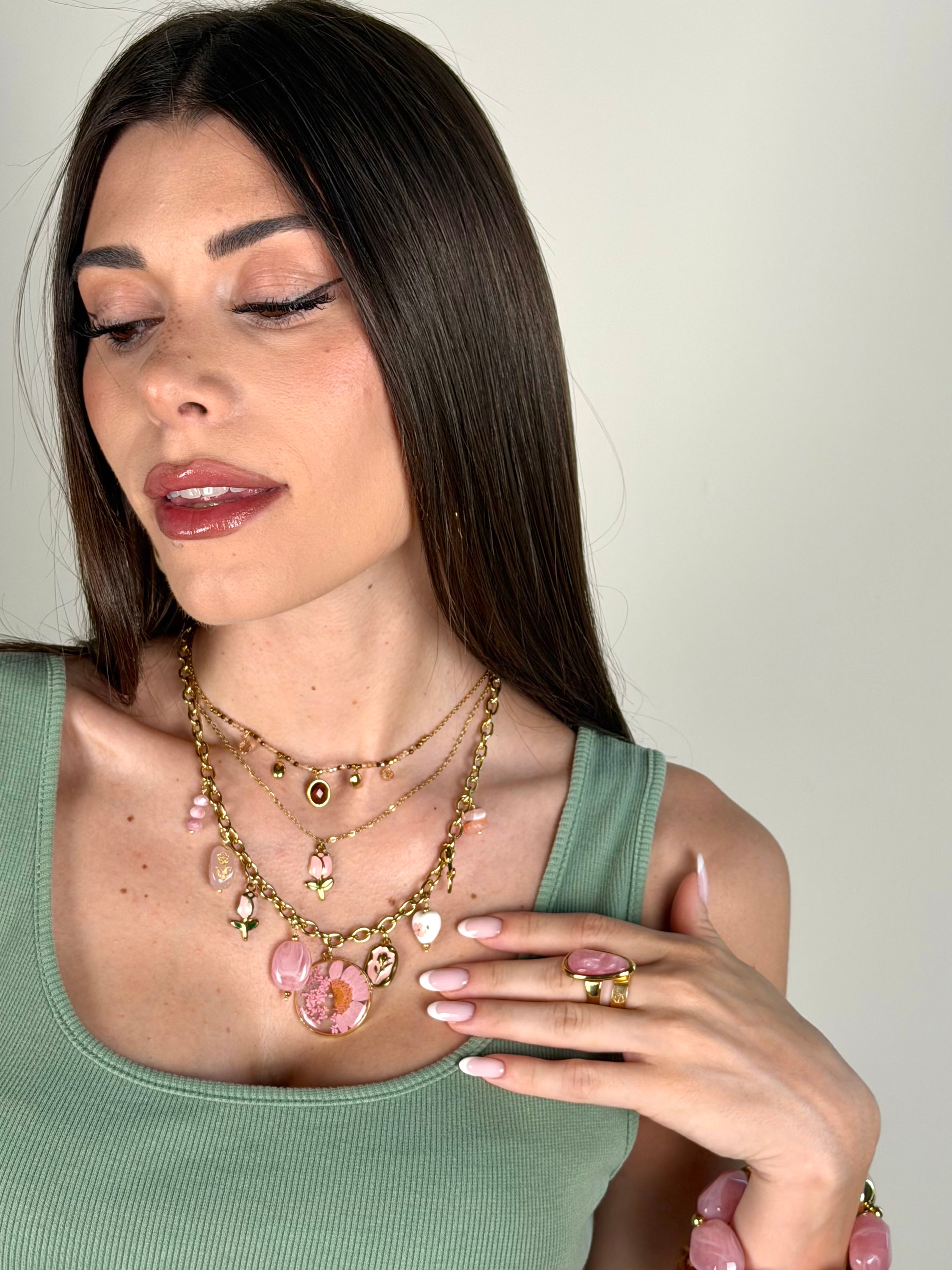 Collana ciondoli - collezione pink&brown