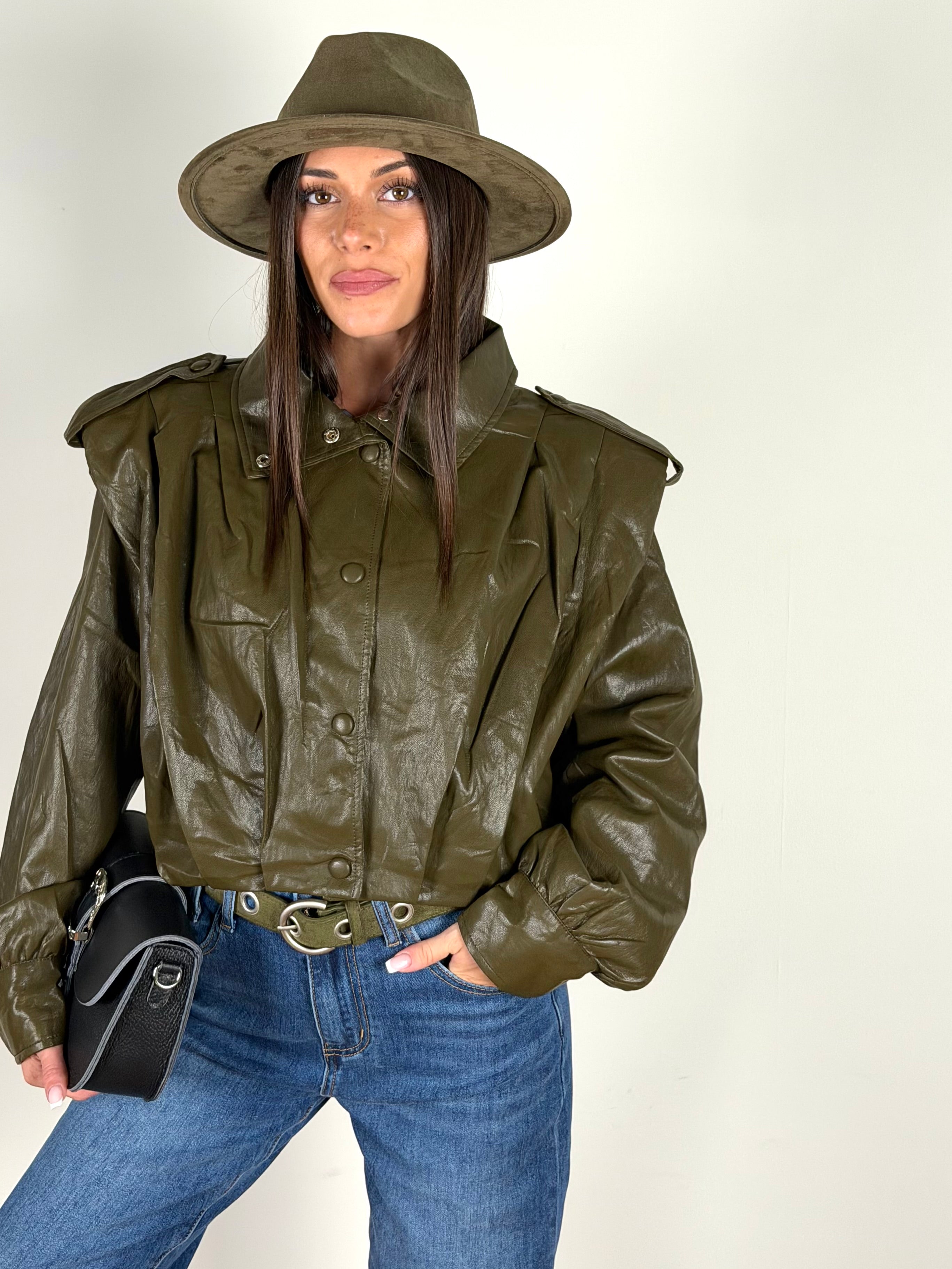 Bomber ecopelle London verde