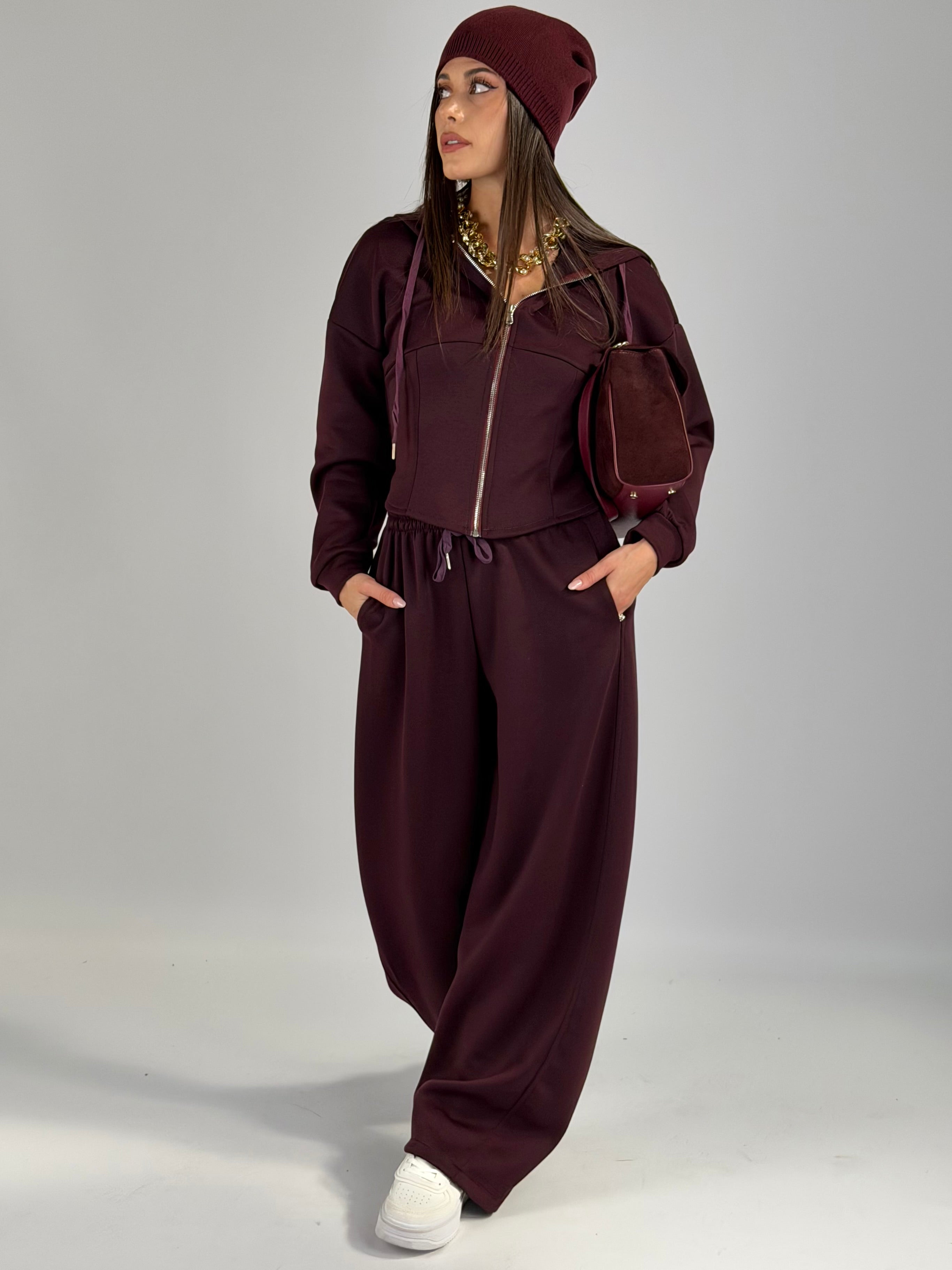 Felpa tuta sportiva Evelyn bordeaux