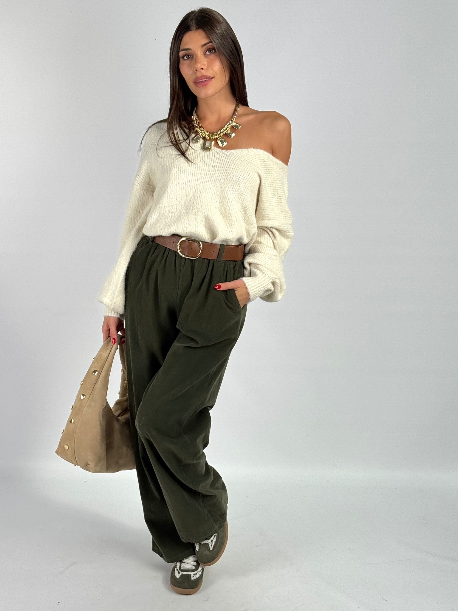 Maglioncino fiocco beige