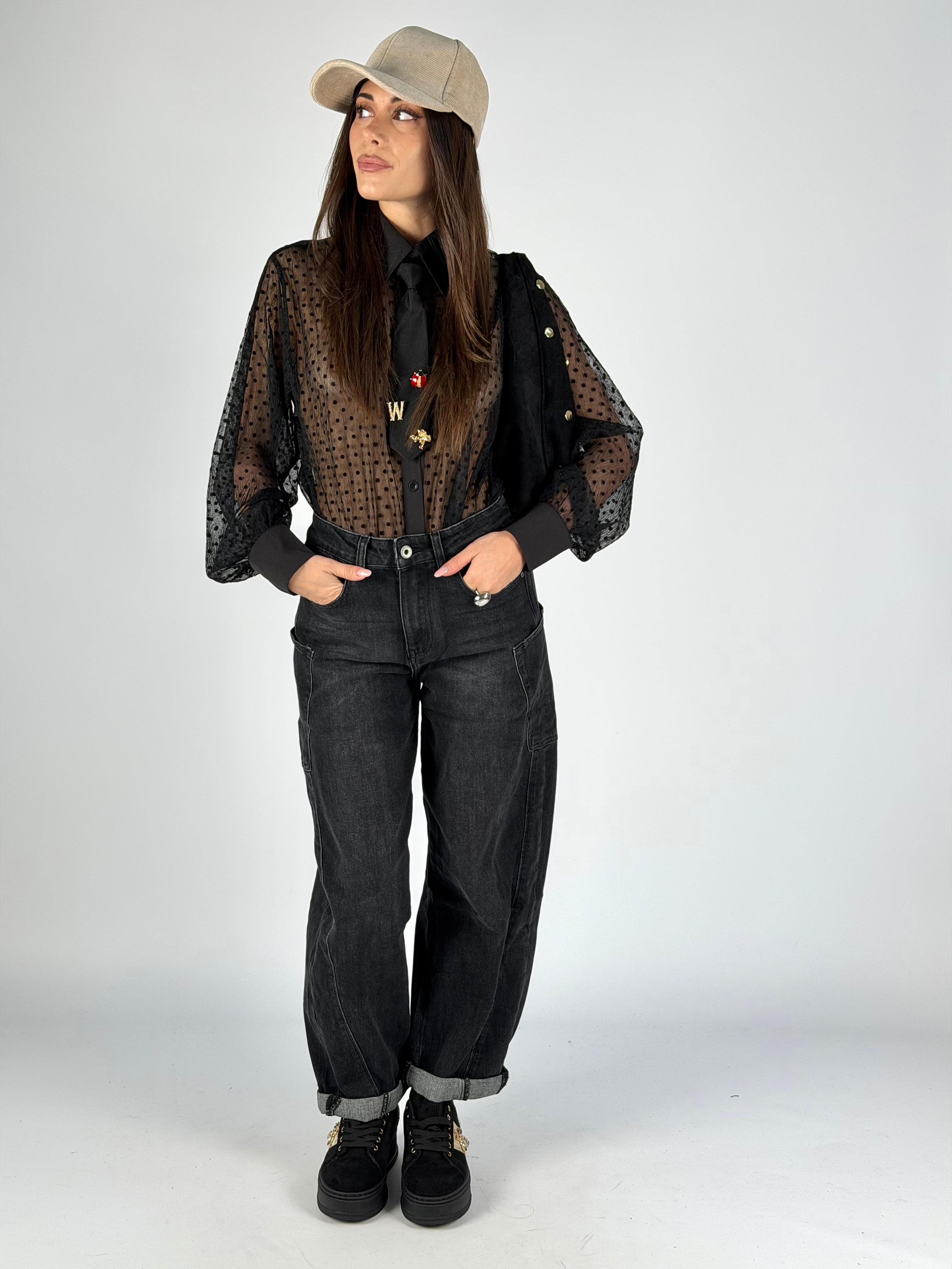 Camicia velo pois nera