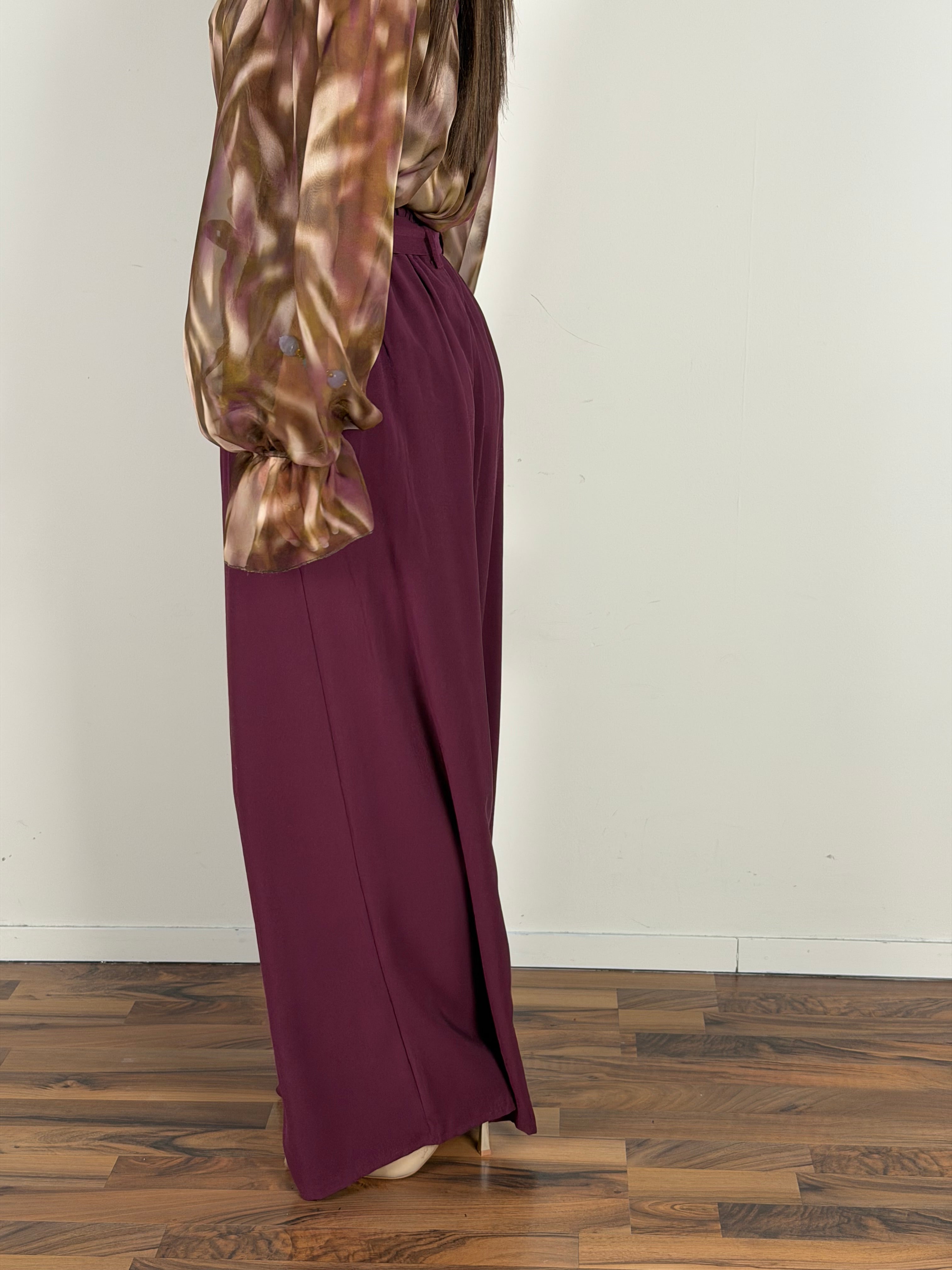 Pantalone Maxi fiocco Milly bordeaux