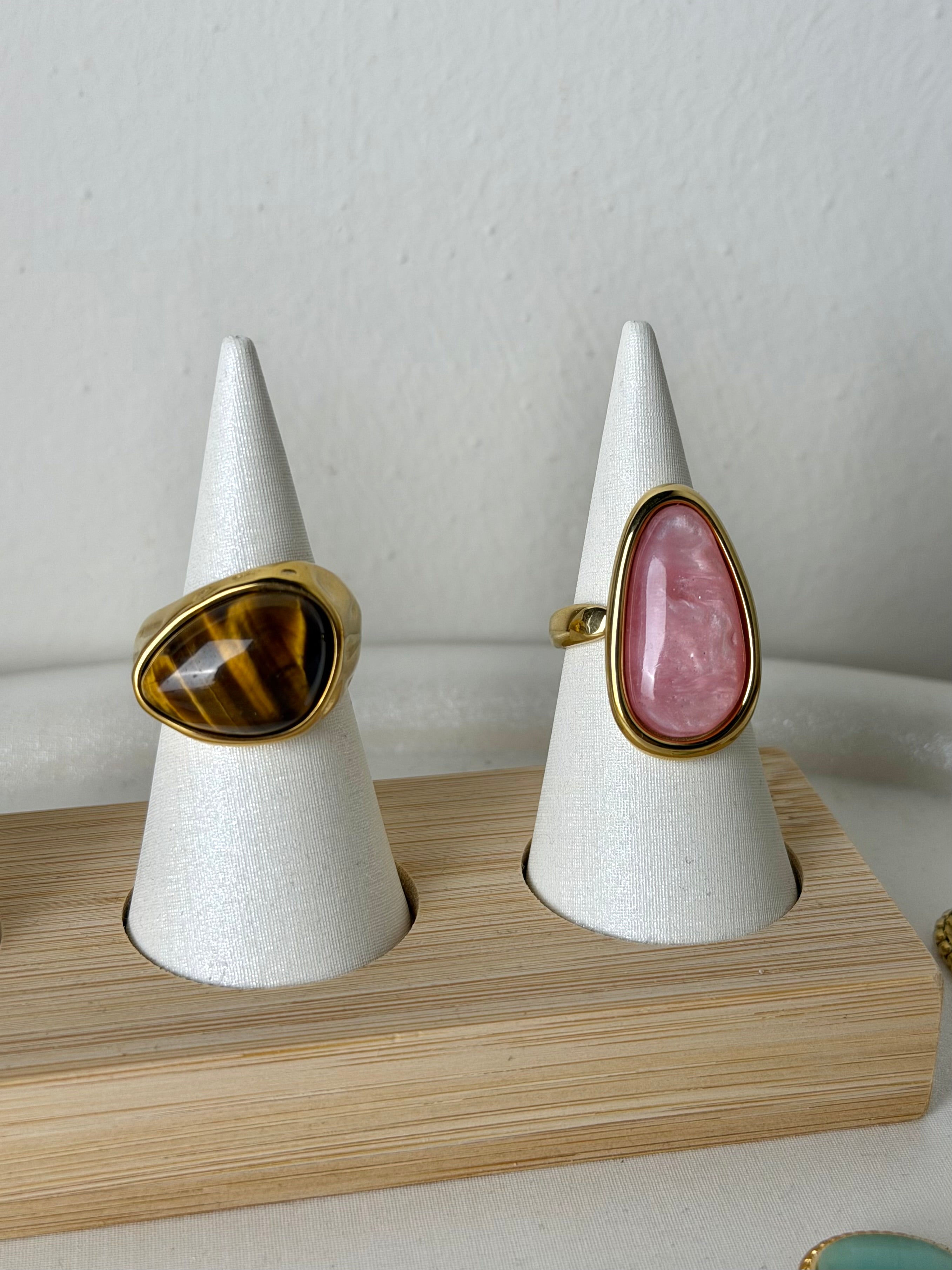 Anello pietra 2 colori - collezione pink&brown