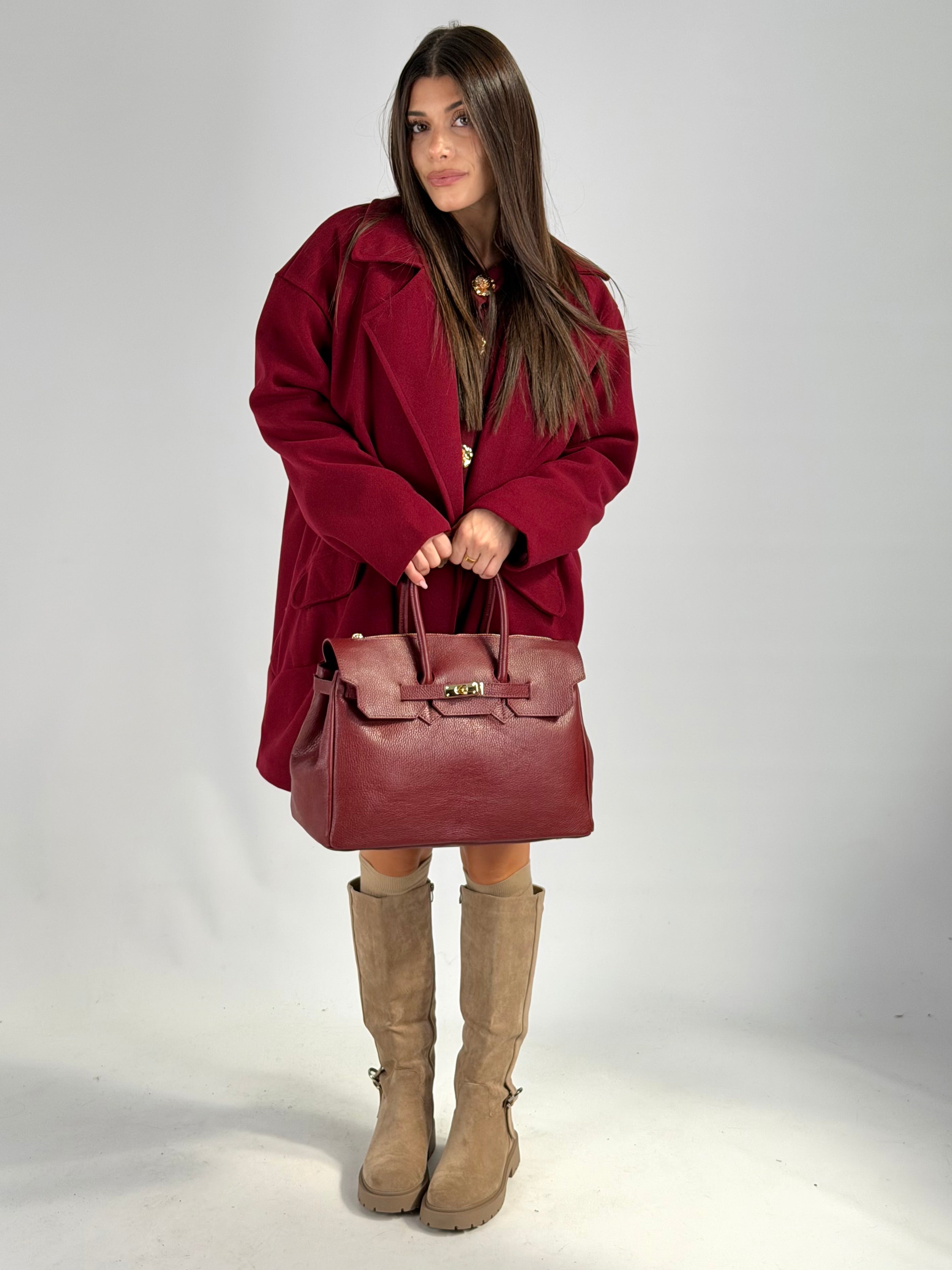 Cappotto doppio petto felicia bordeaux