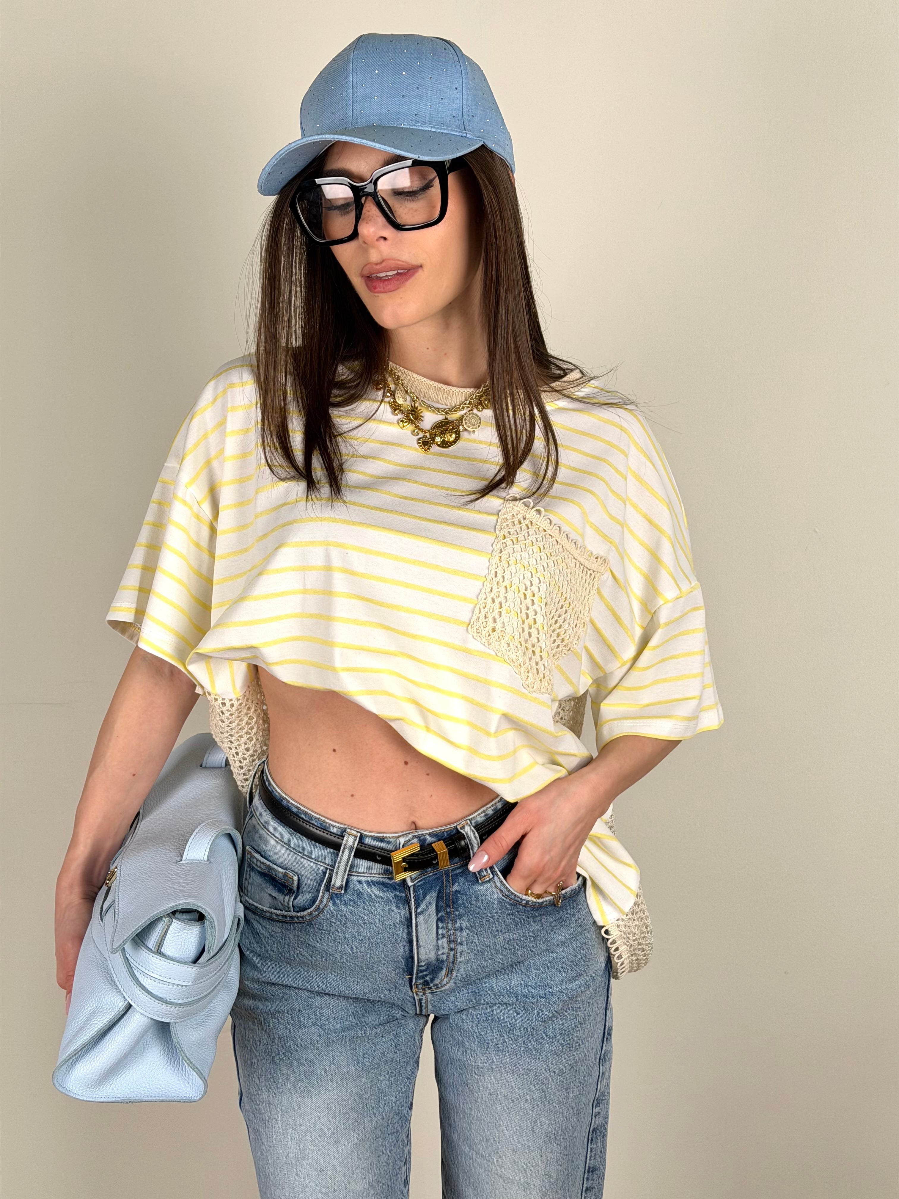 T-shirt rete gialla