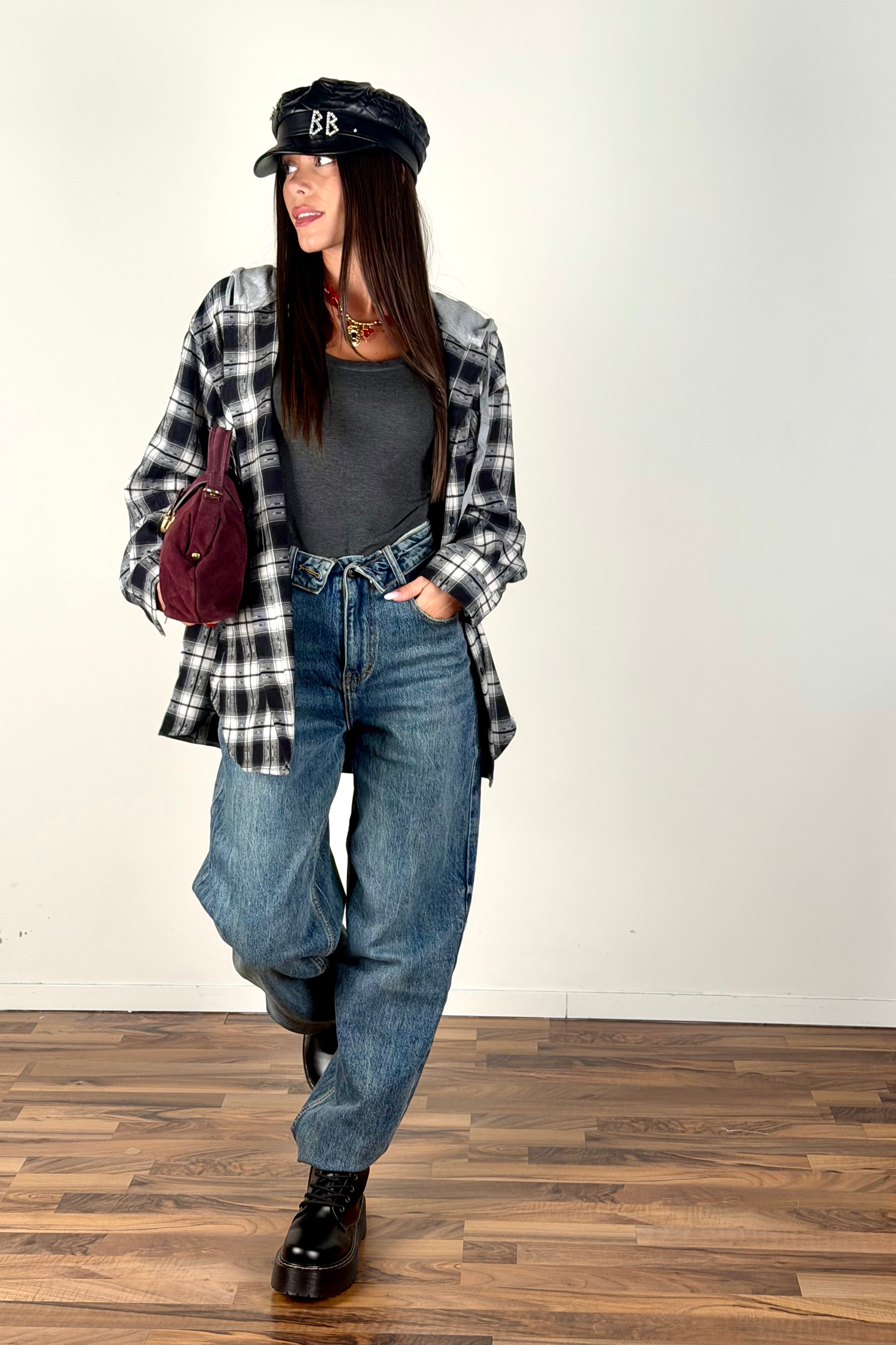 Camicia Check Street nero