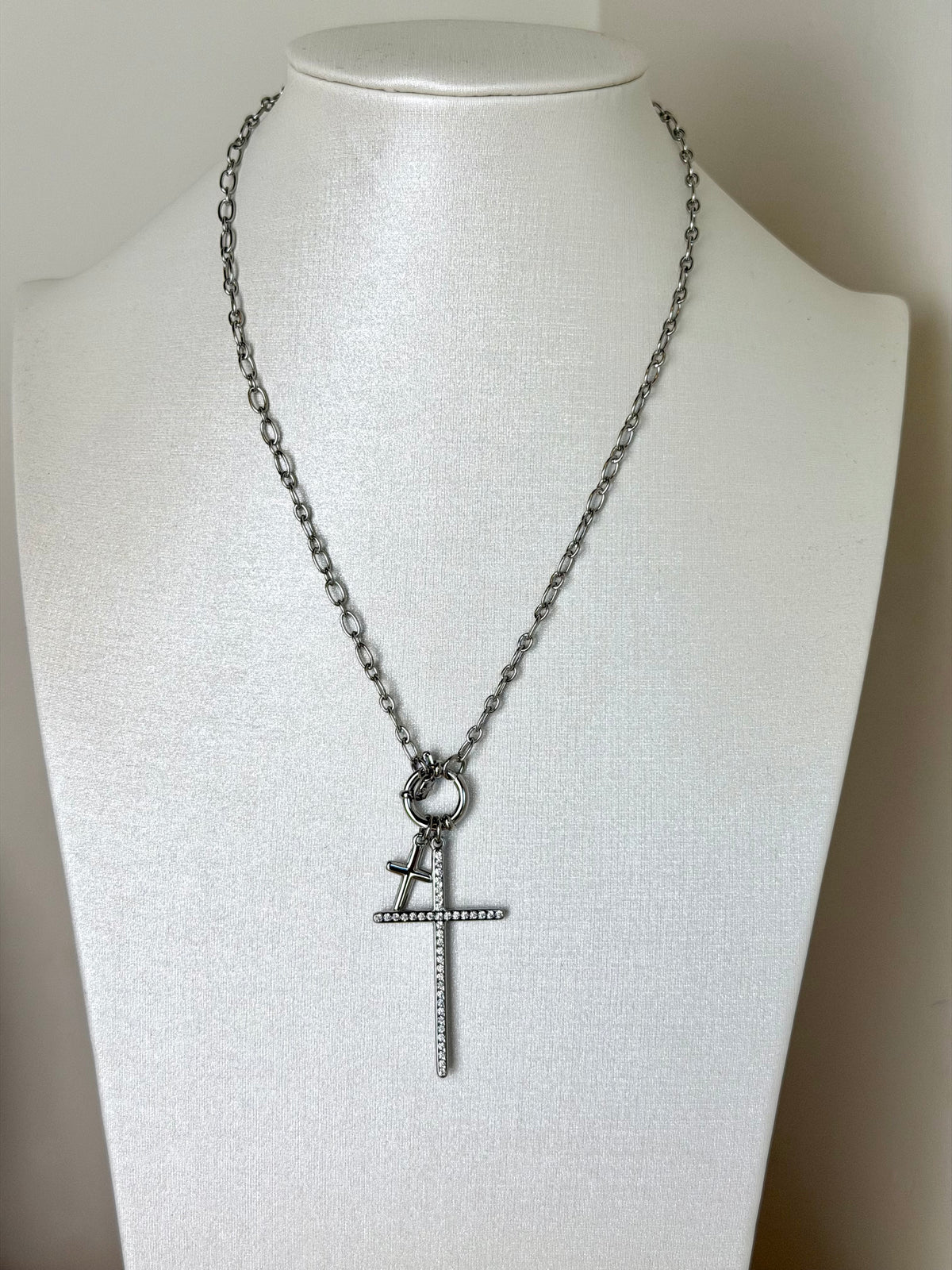 Collana doppia croce  - collezione Rock