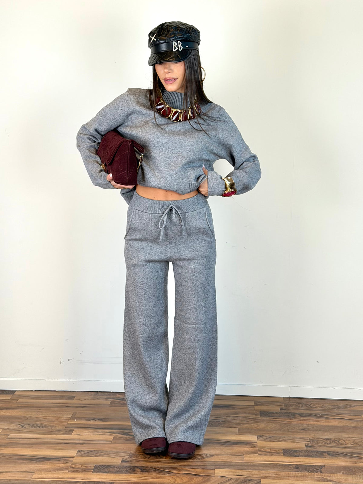 Tuta tasche grigio