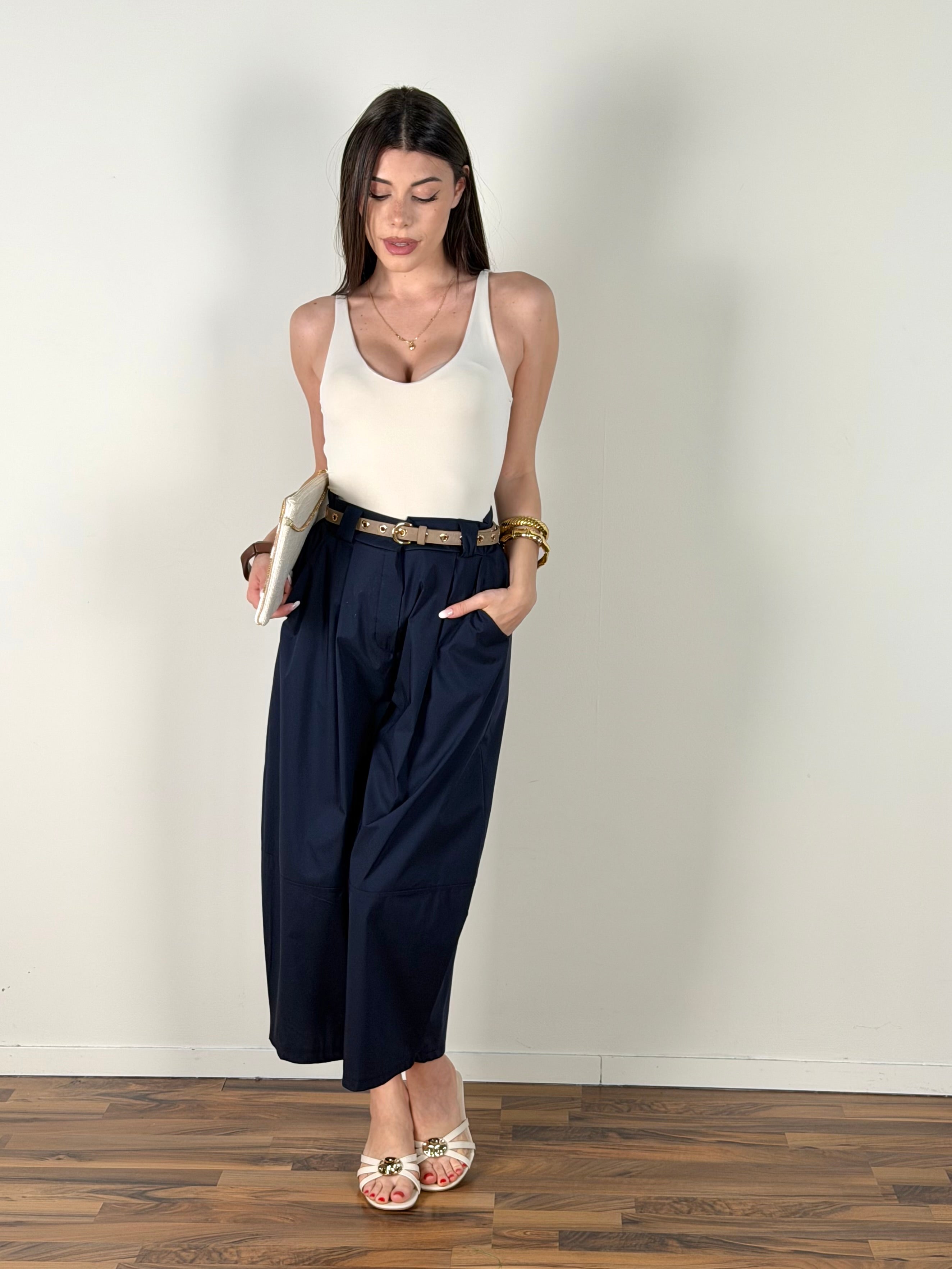 Pantalone Singapore blu