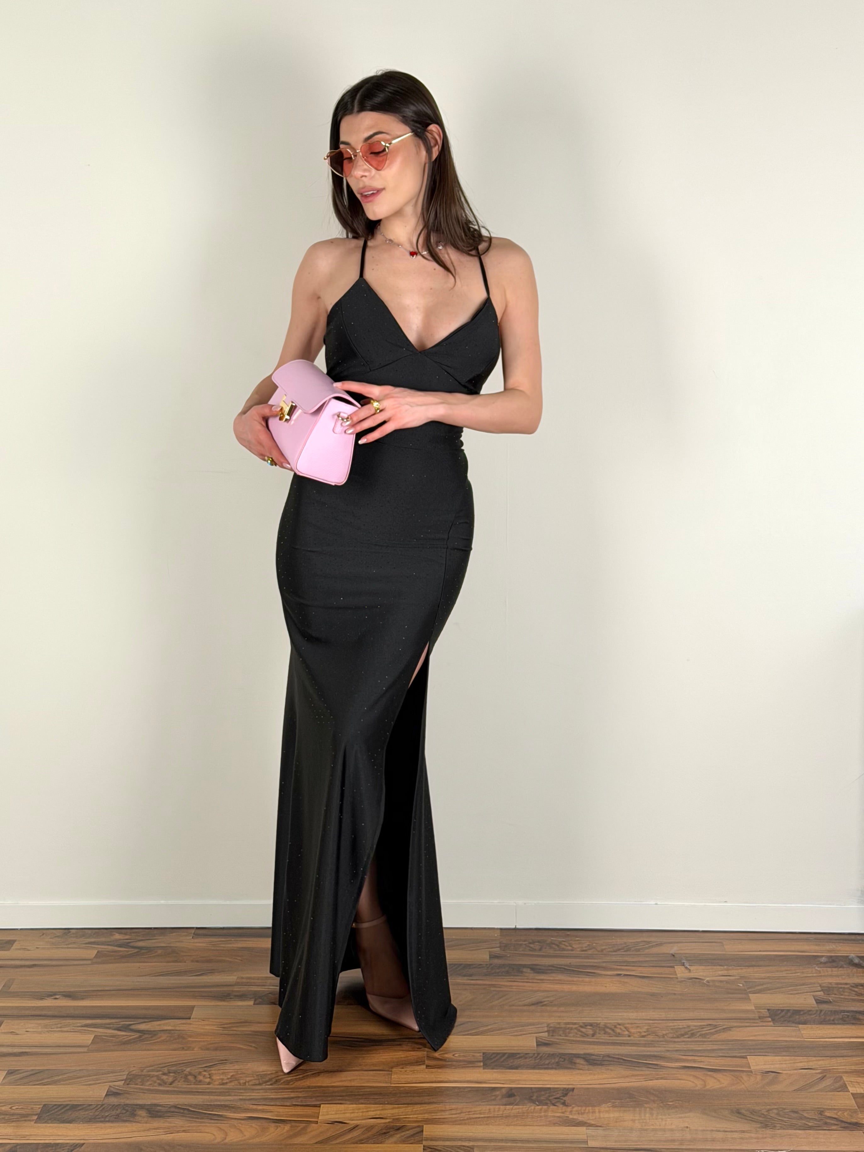 Abito incrocio schiena nero