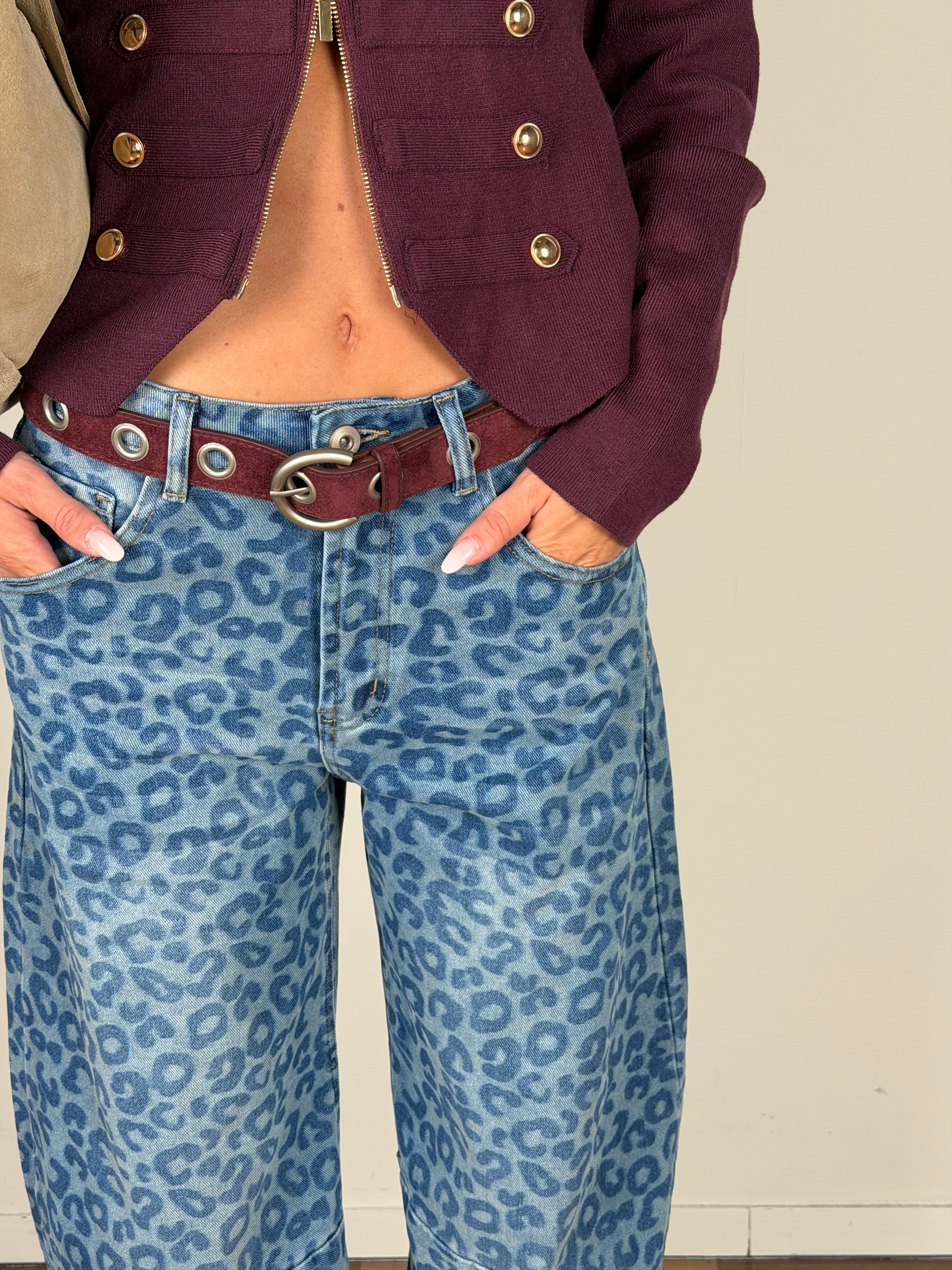 Jeans fantasia leopardata
