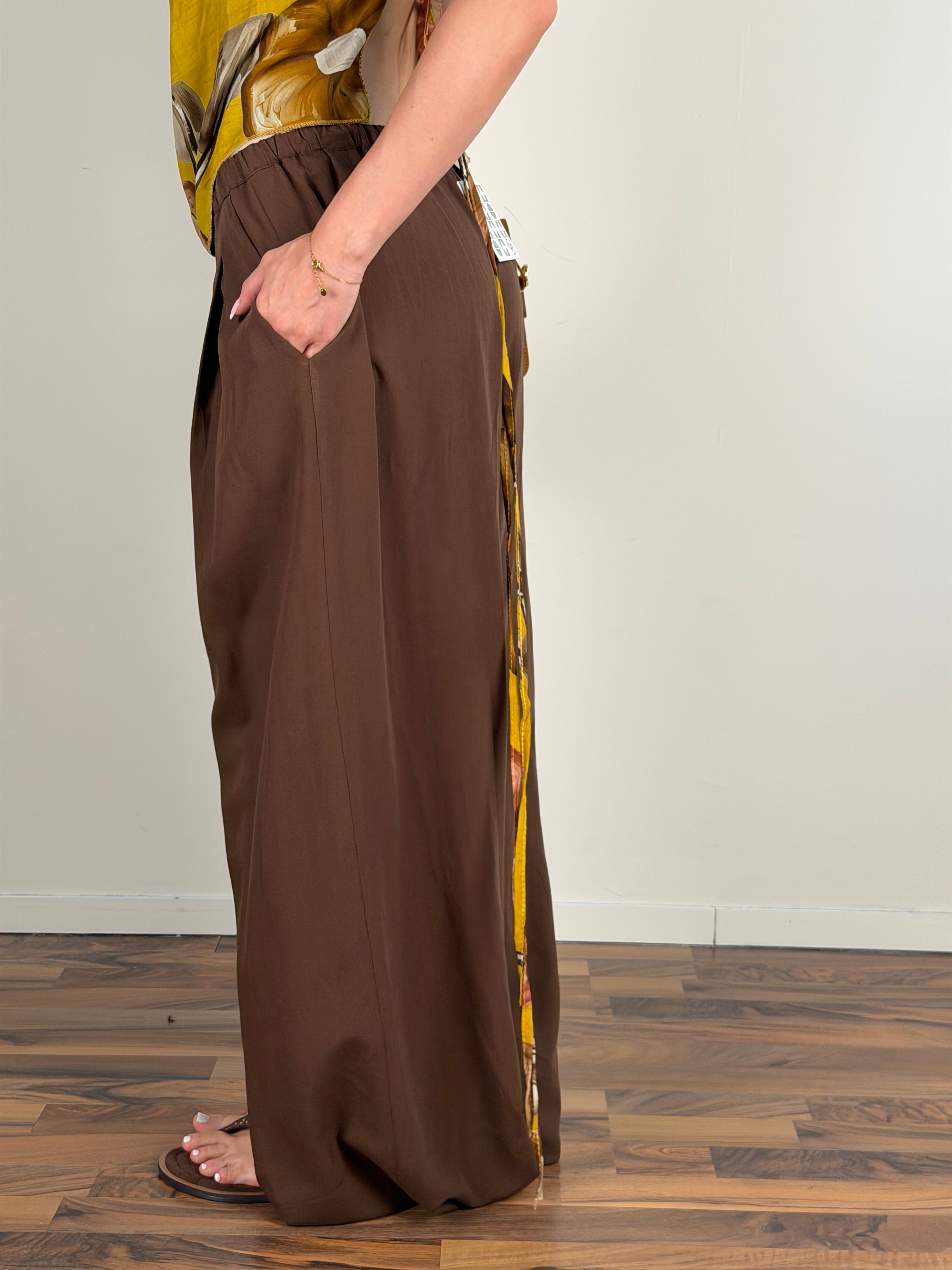 Pantalone lino Mirage moro