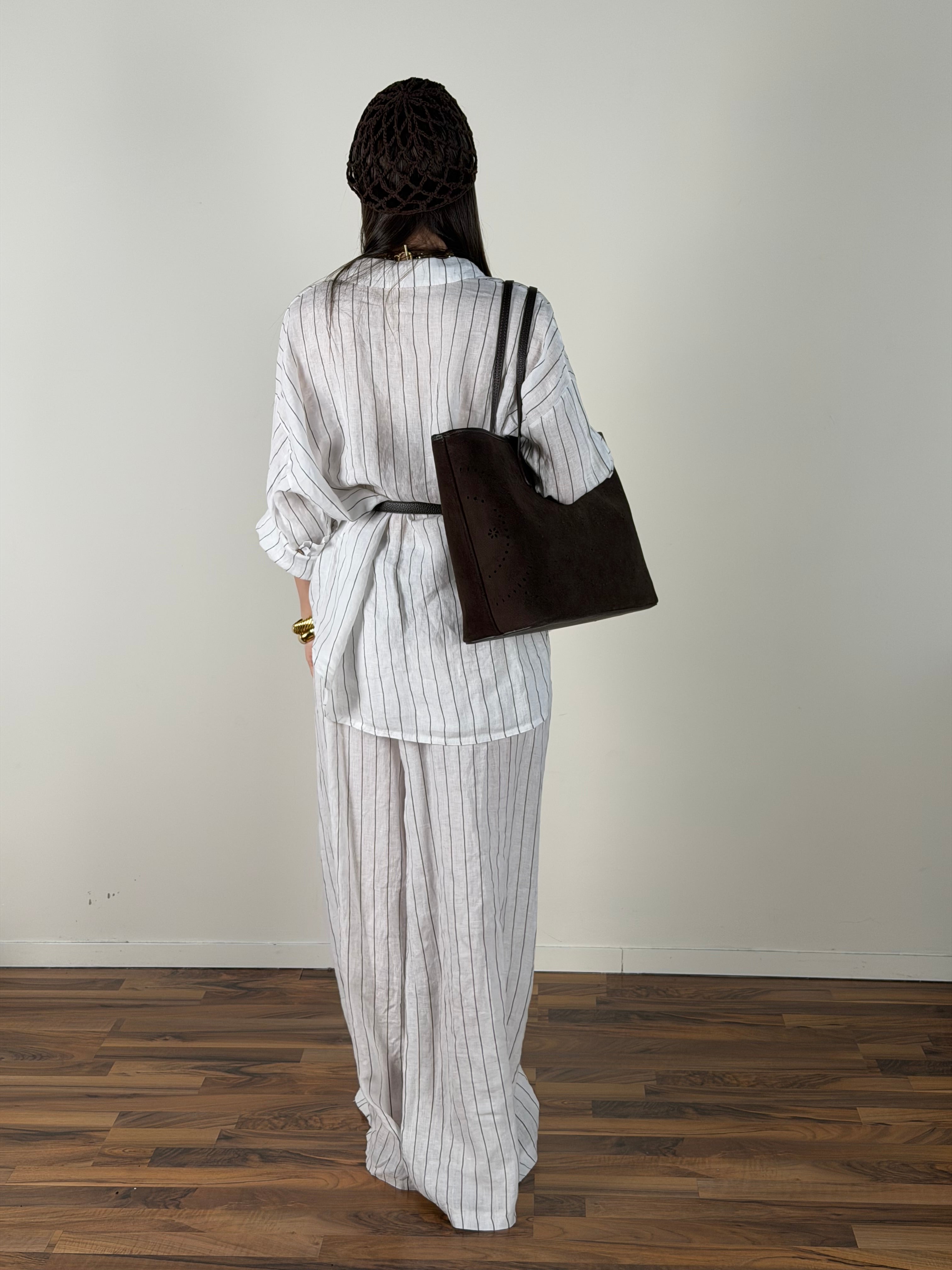 Pantalone puro lino Margot bianco