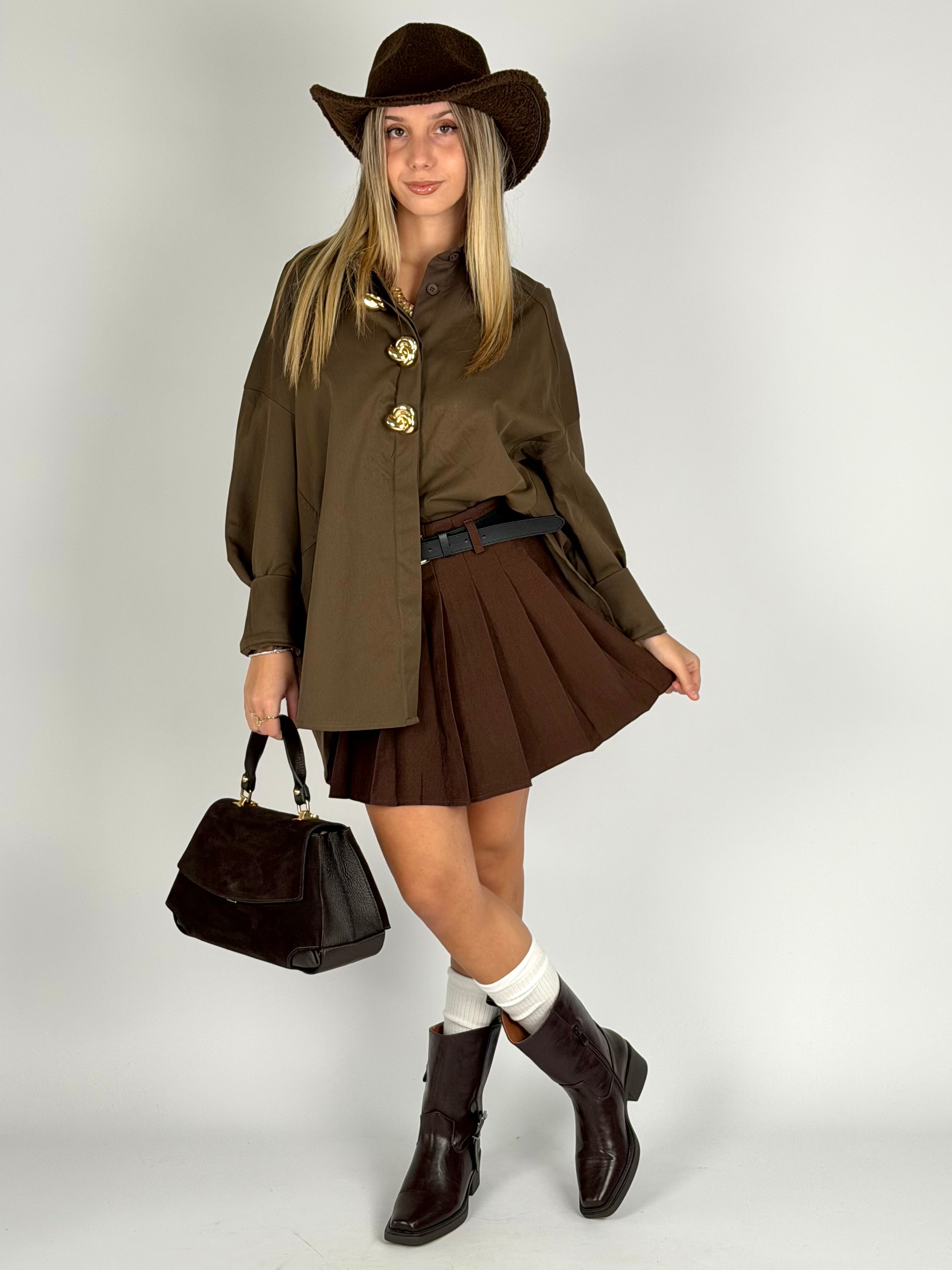 Gonna plisse Siena moro