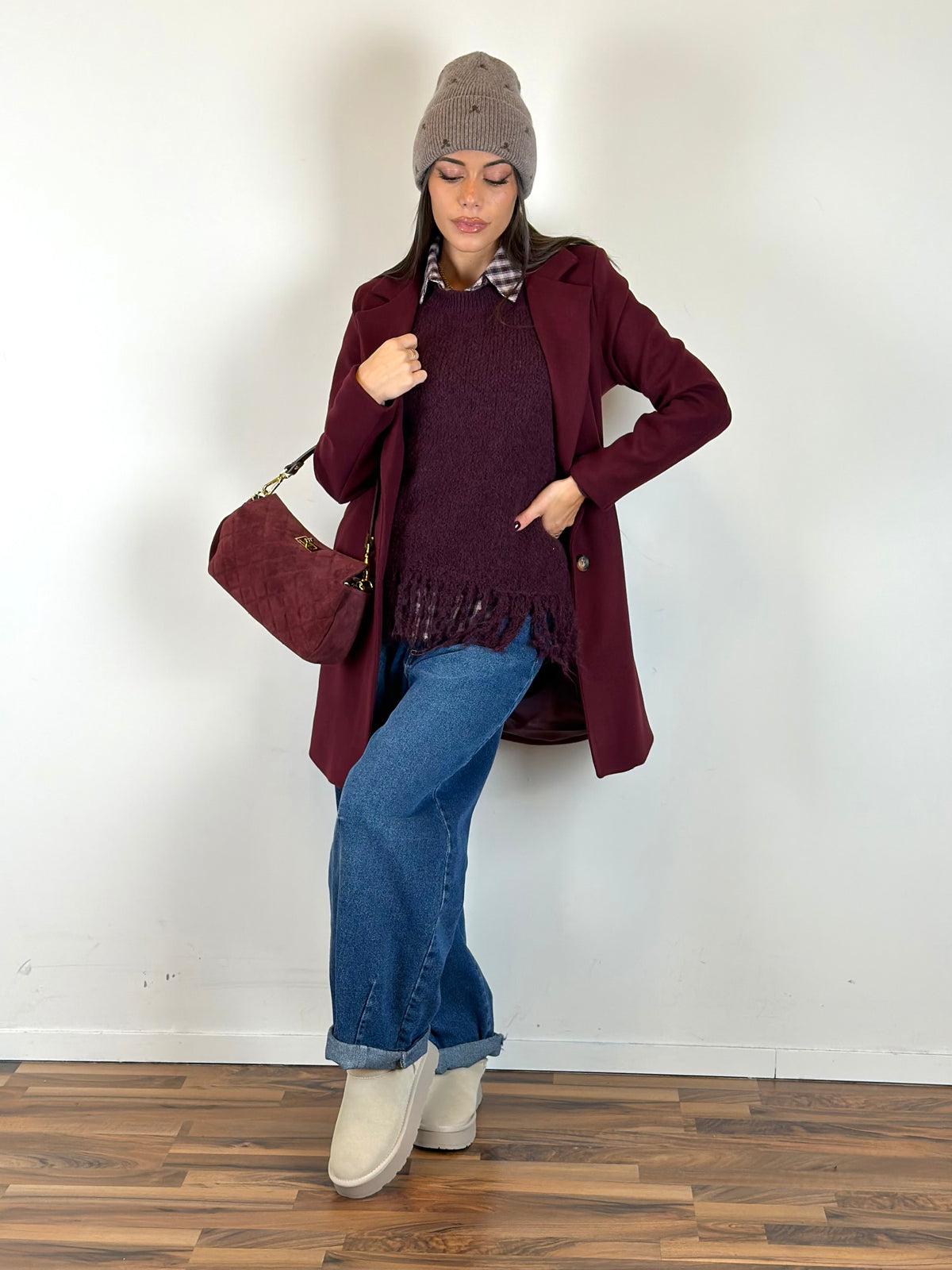 Cappotto Trendy bordeaux