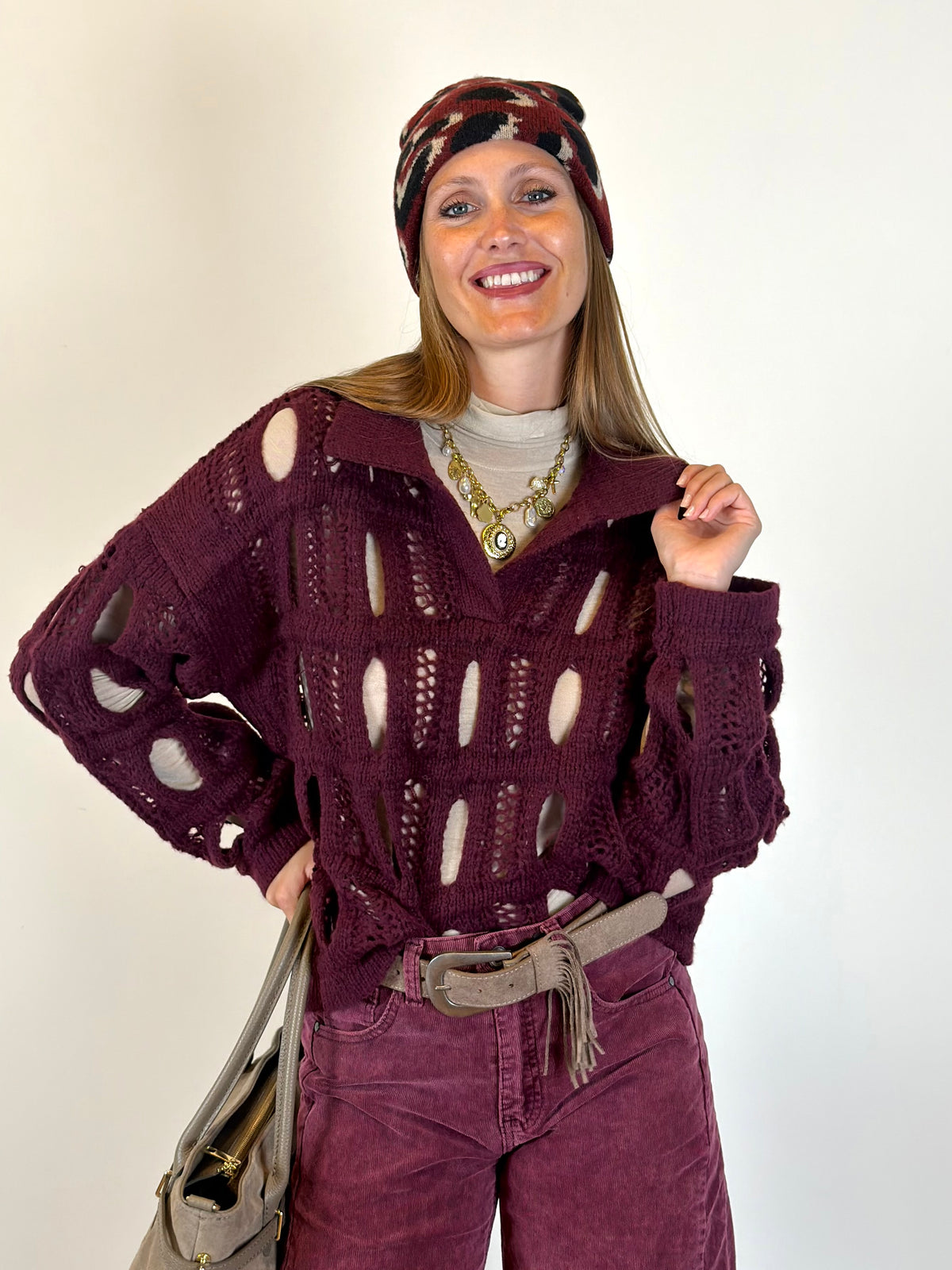 Maglia Polly bordeaux