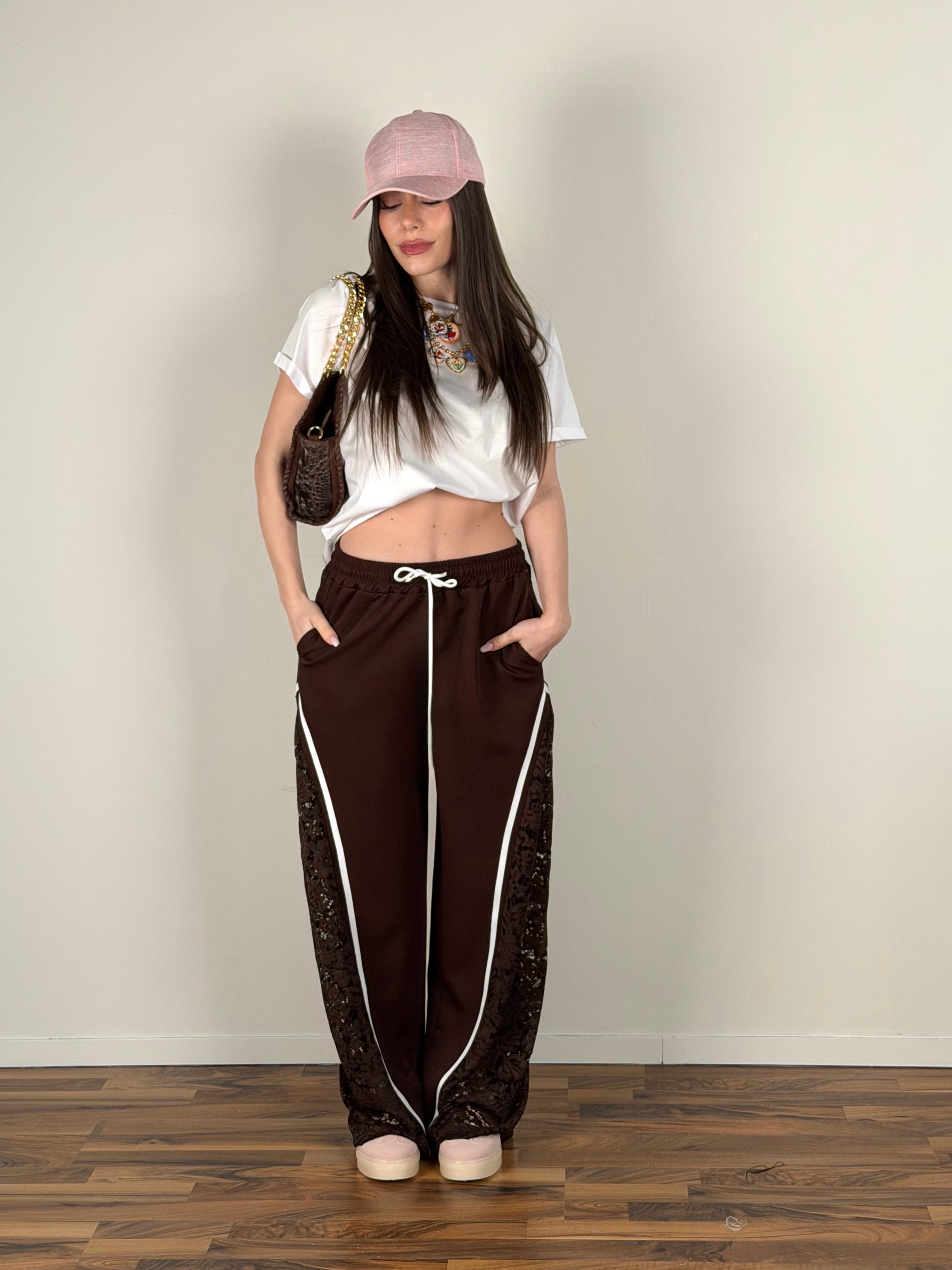 Pantalone tuta pizzo moro