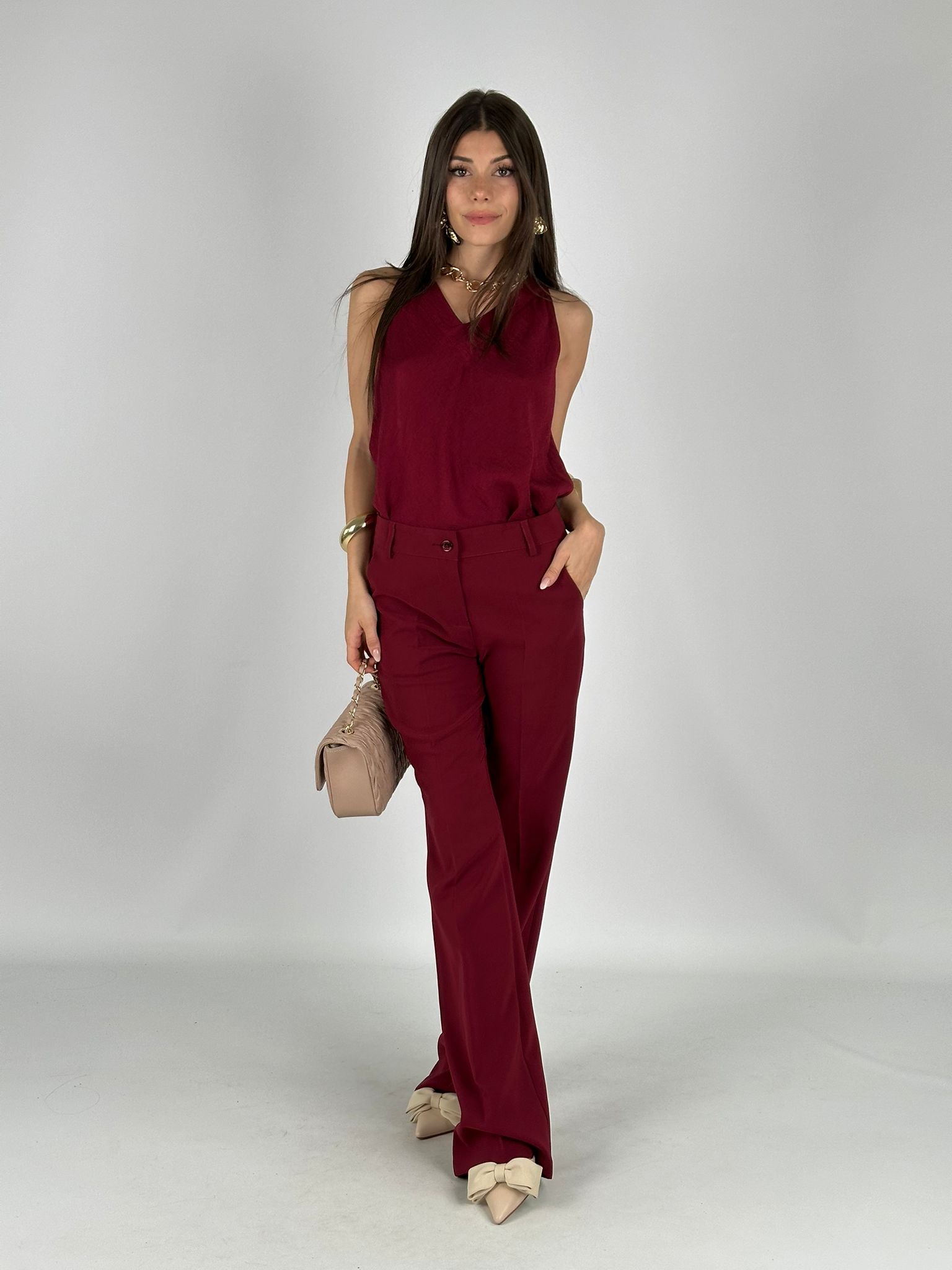 Pantalone Julia bordeaux