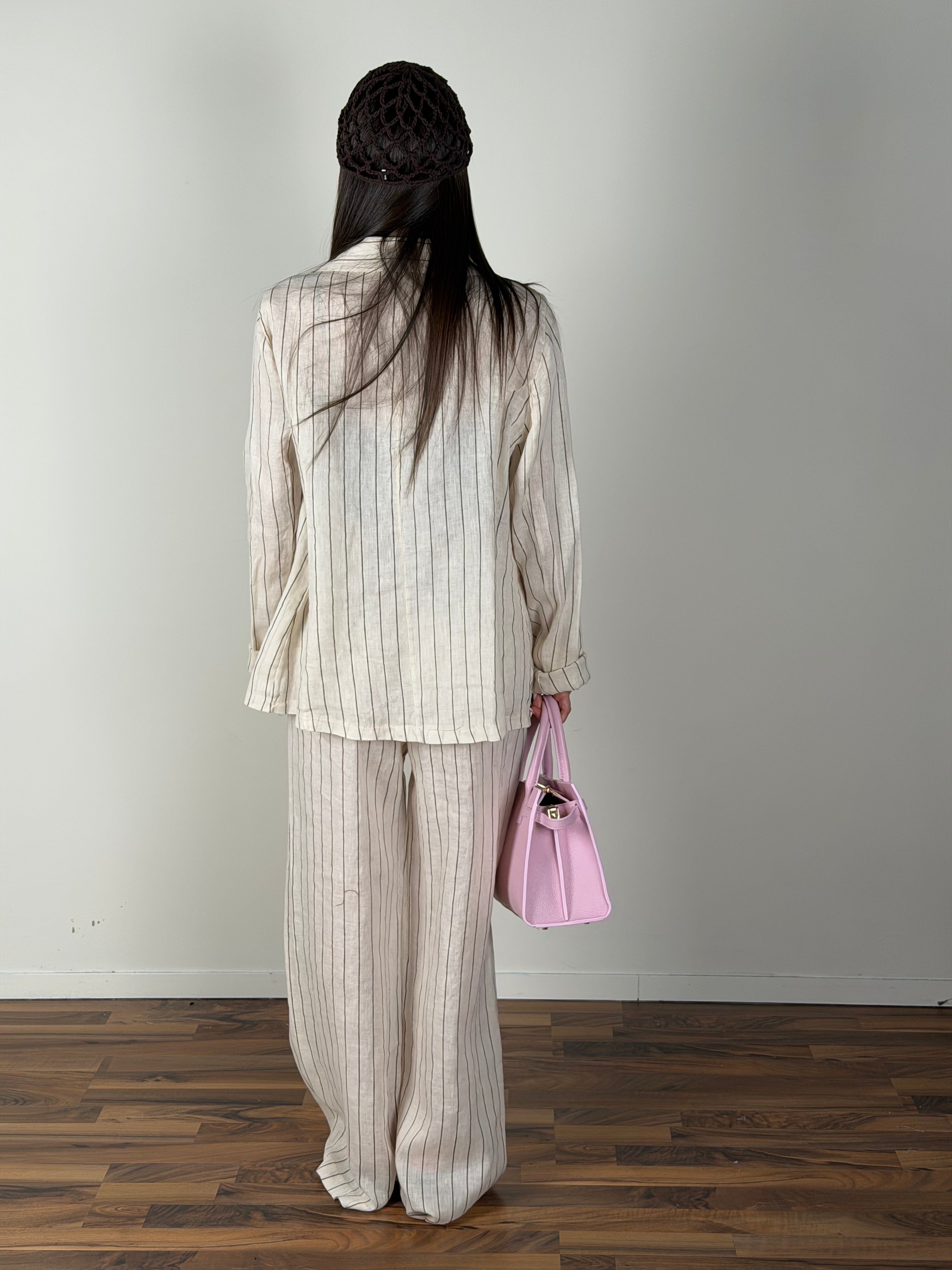 Giacca puro lino Elettra beige
