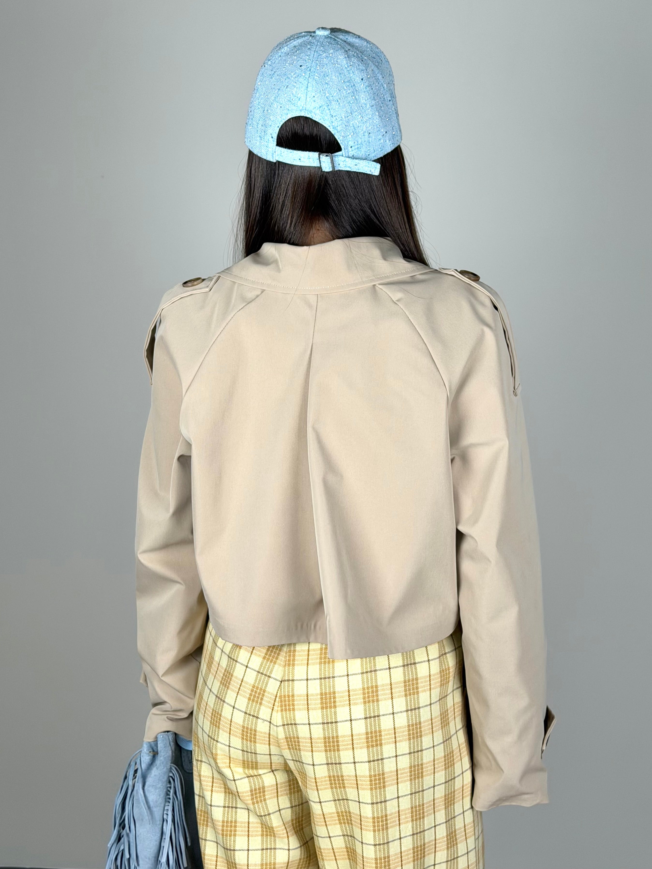 Trench crop beige