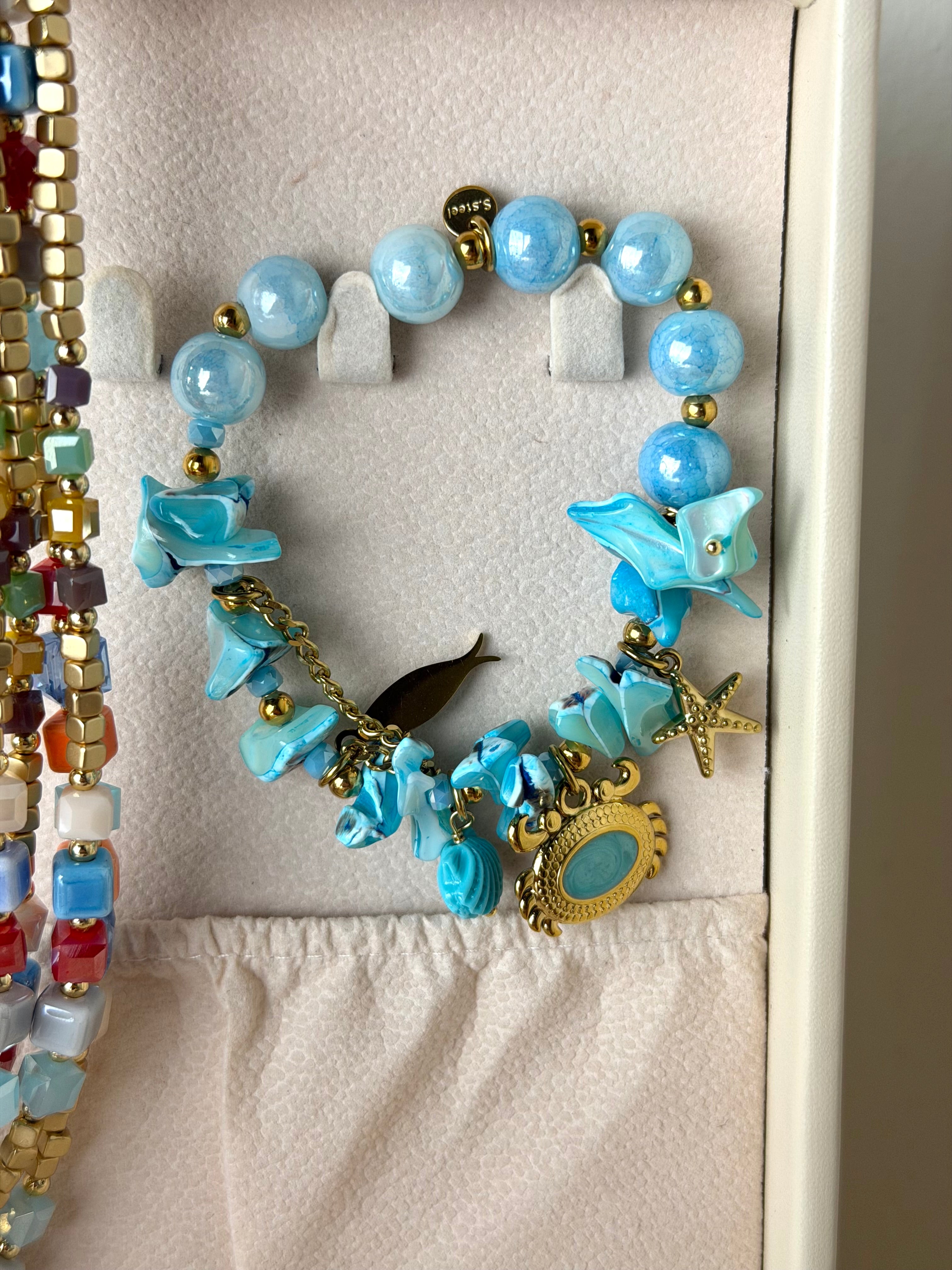 Bracciale Ciondoli celeste - COLLEZIONI ORIGAMI