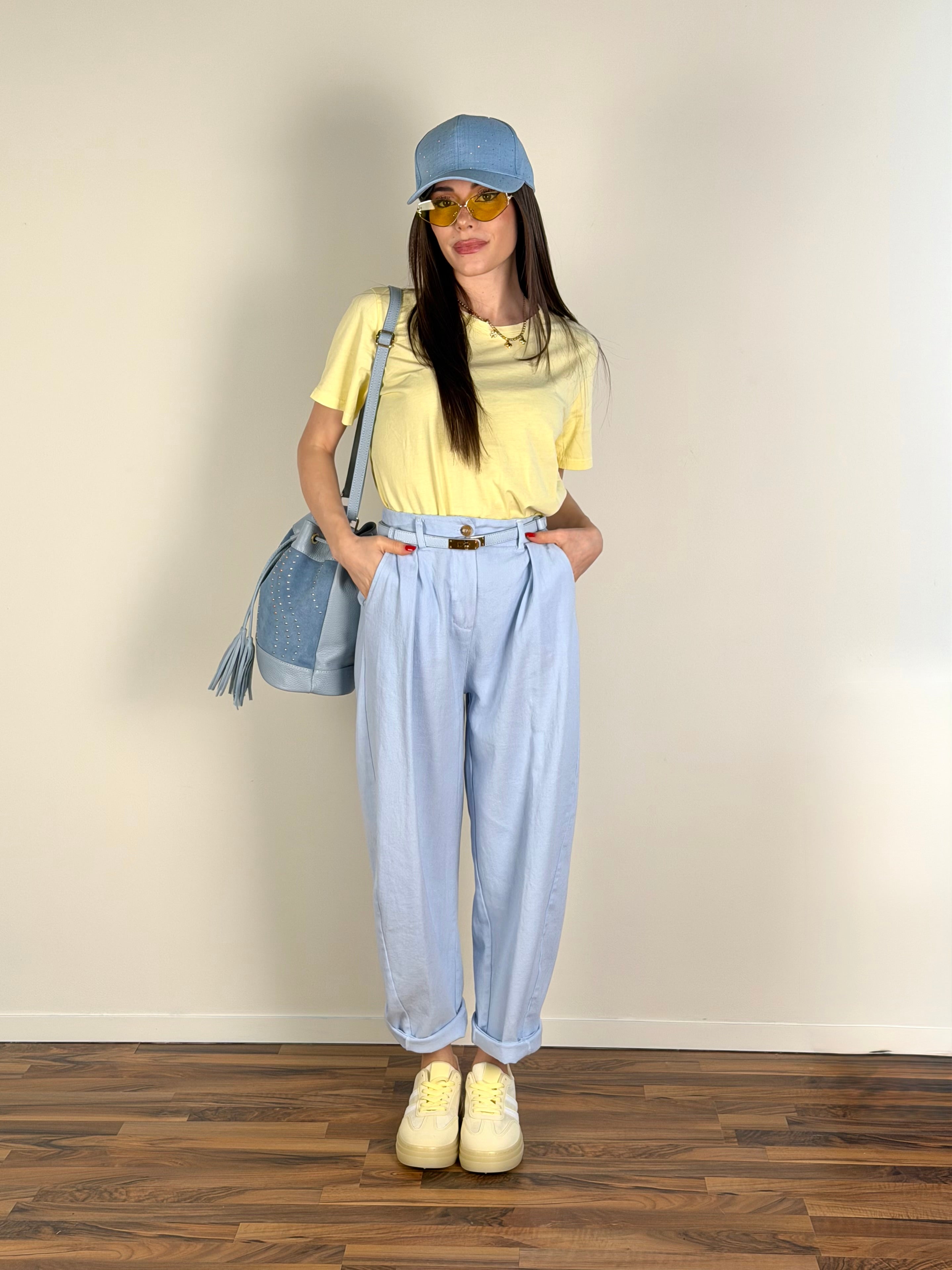 T-shirt monocolore gialla