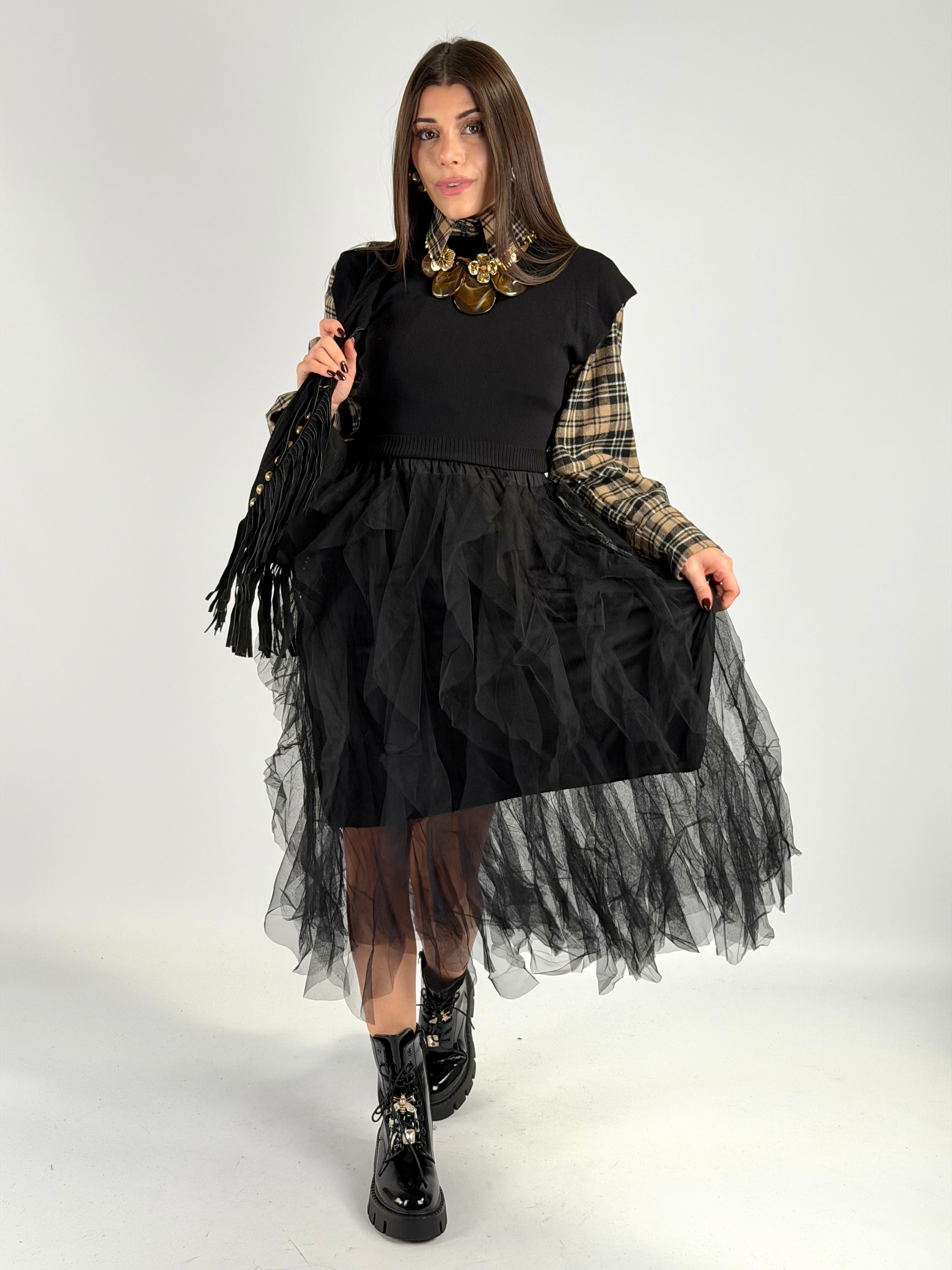 Abito tulle nero