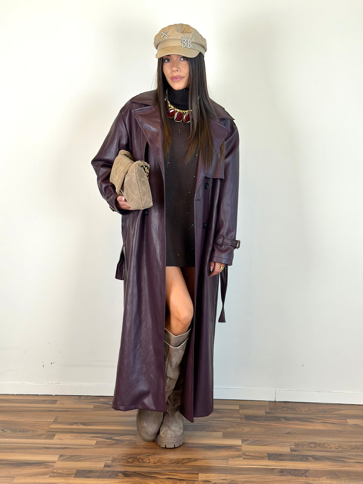 Trench ecopelle Selly bordeaux