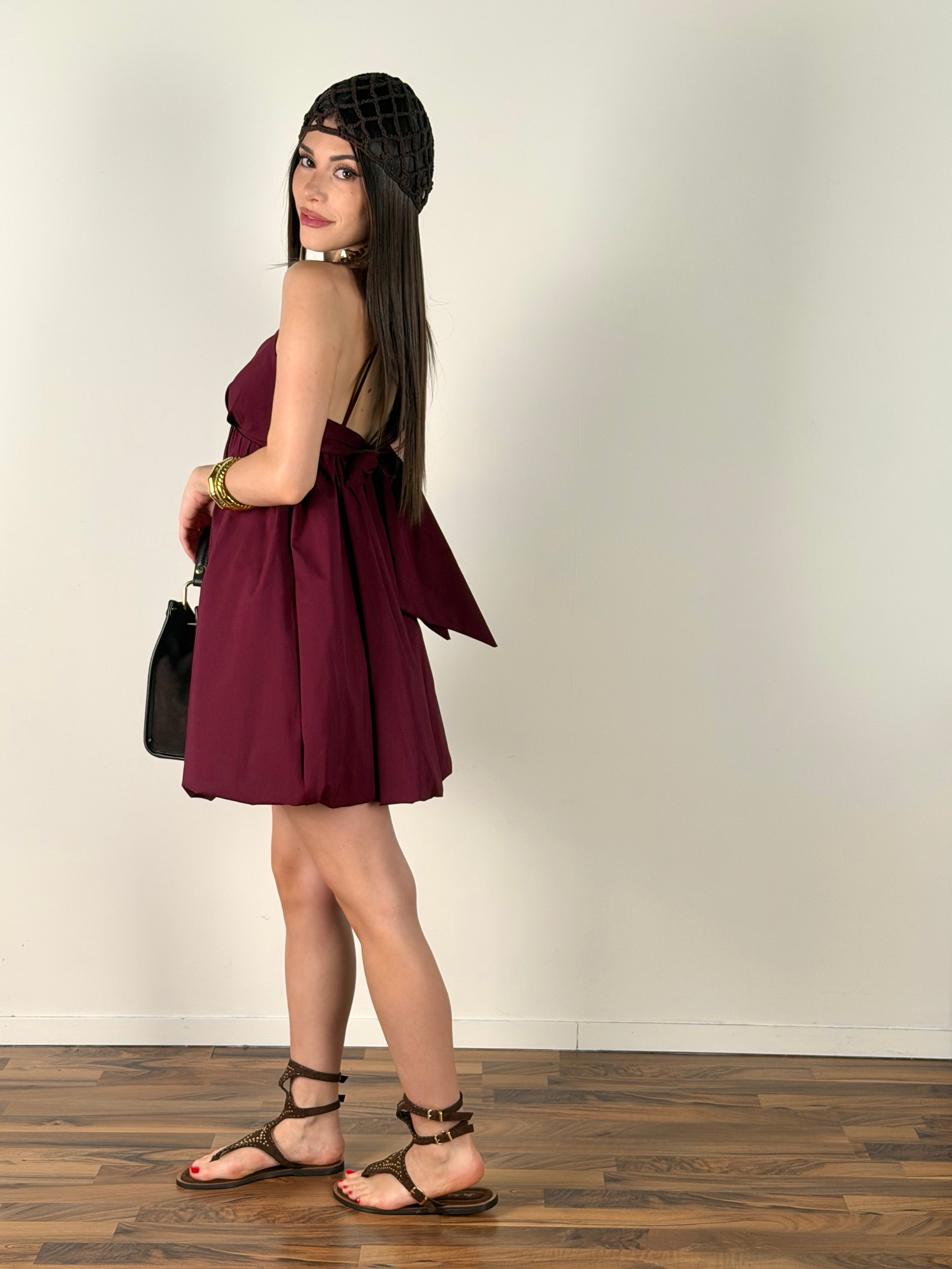 Abito fiocco bordeaux