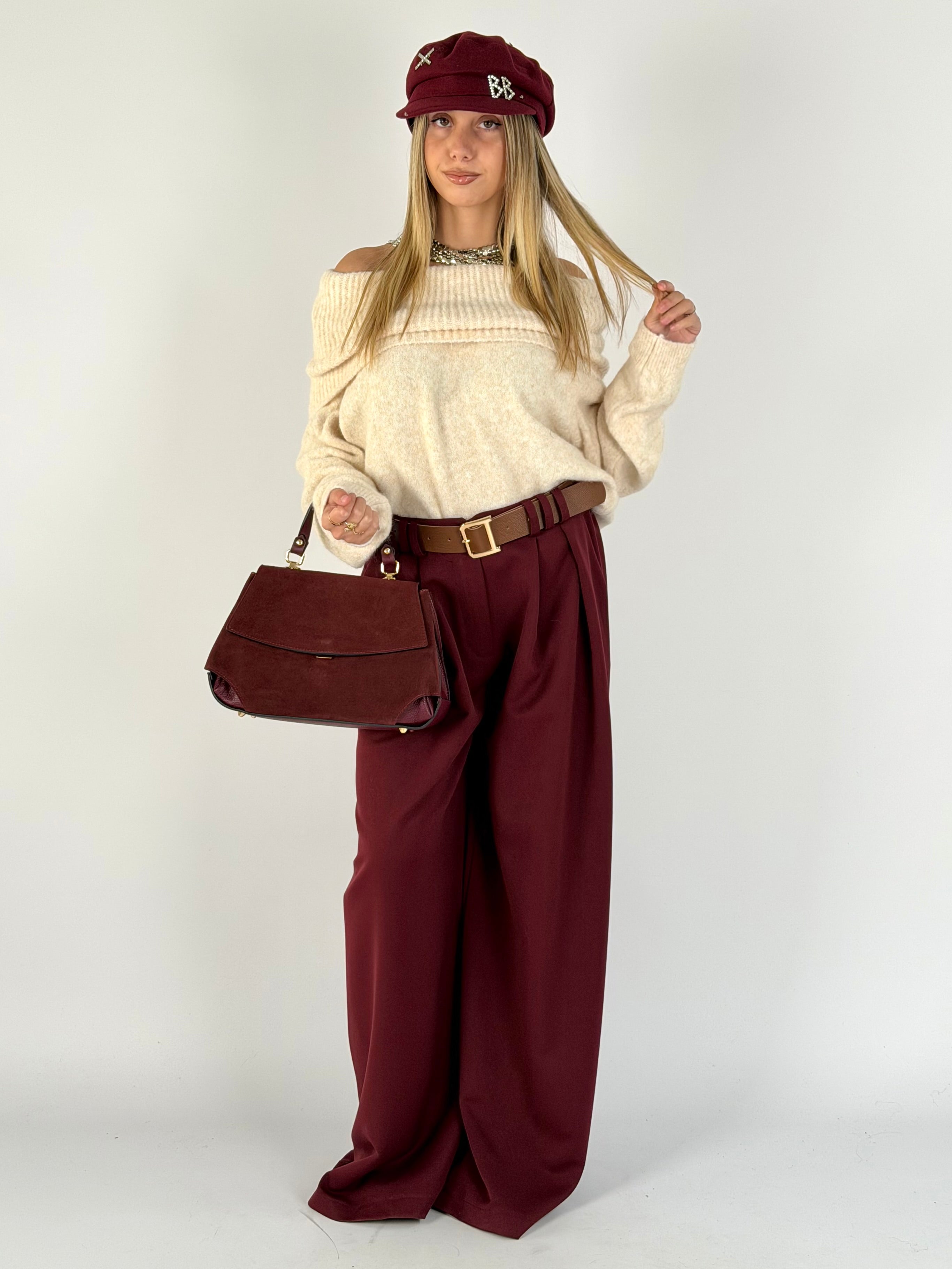 Pantalone Paloma bordeaux