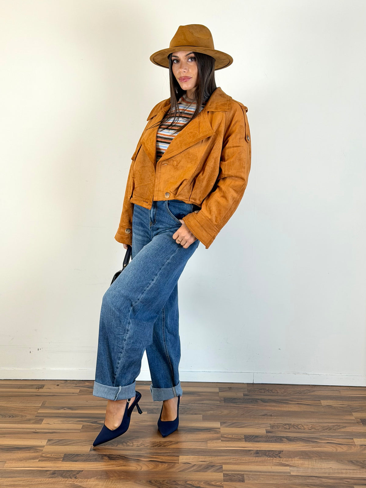 Bomber scamosciato Caramel