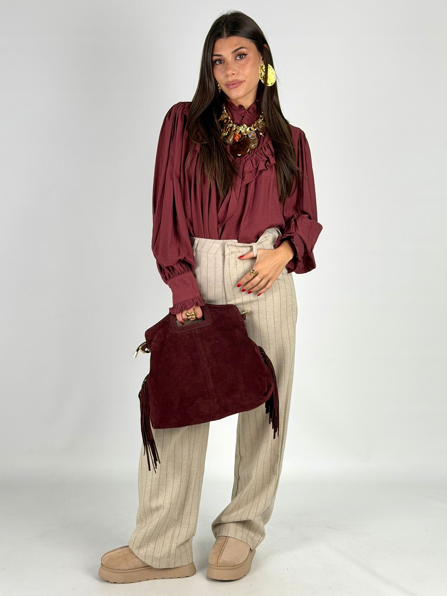 Camicia Agata bordeaux