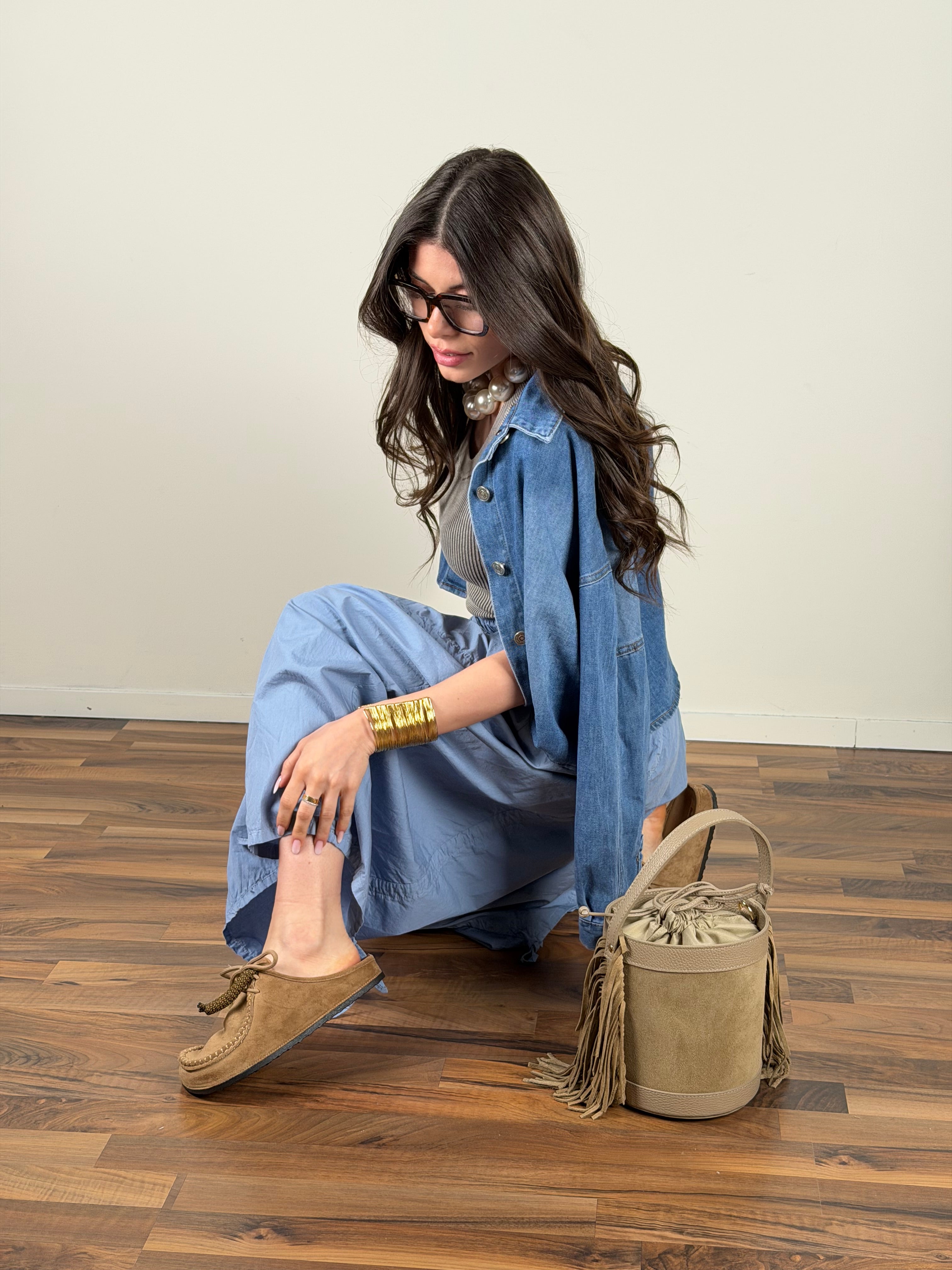Mocassino selvaggia cammello